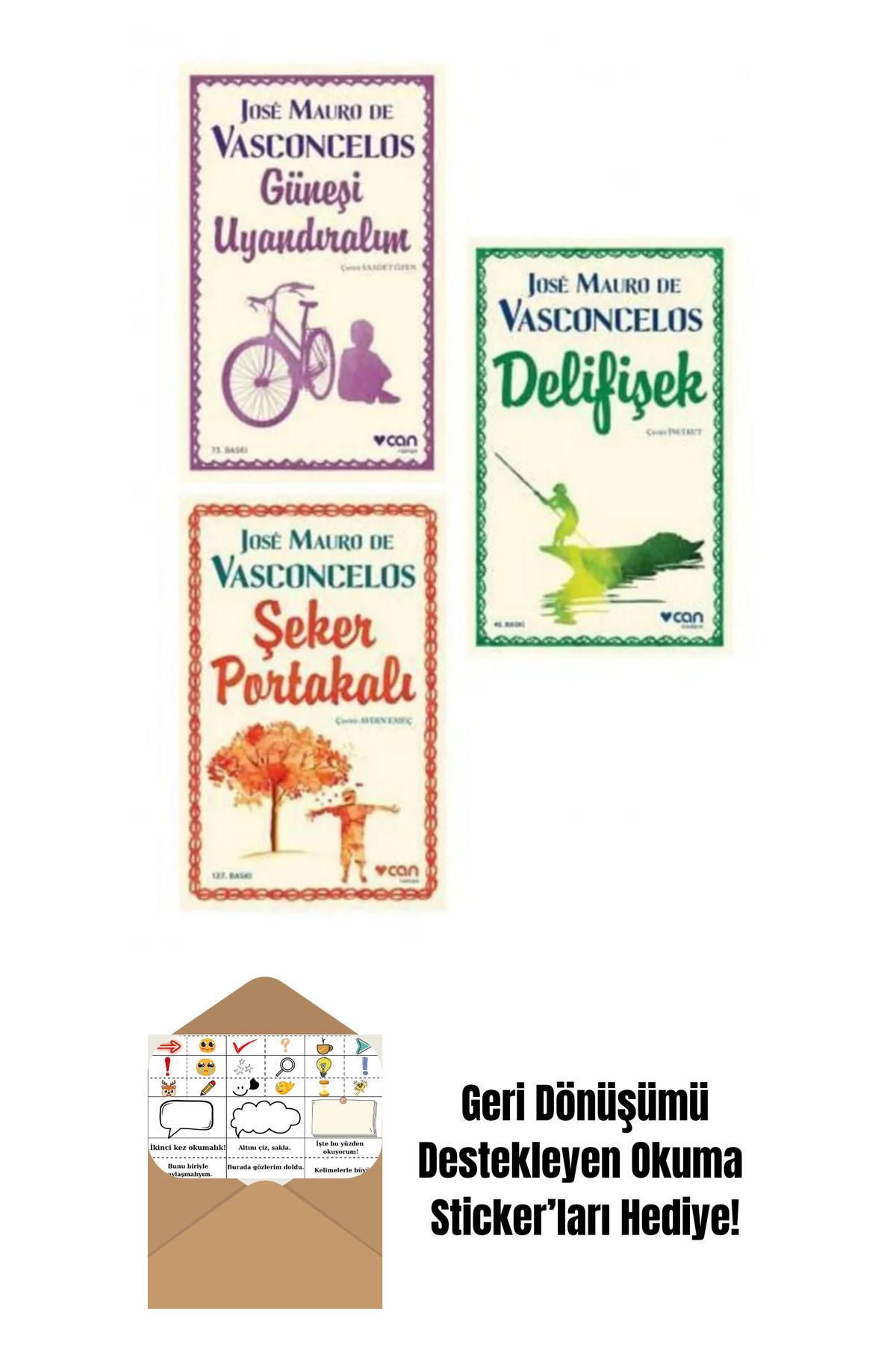 Can Yayınları Şeker Portakalı 3 Kitap Set + Okuma Sticker'ları