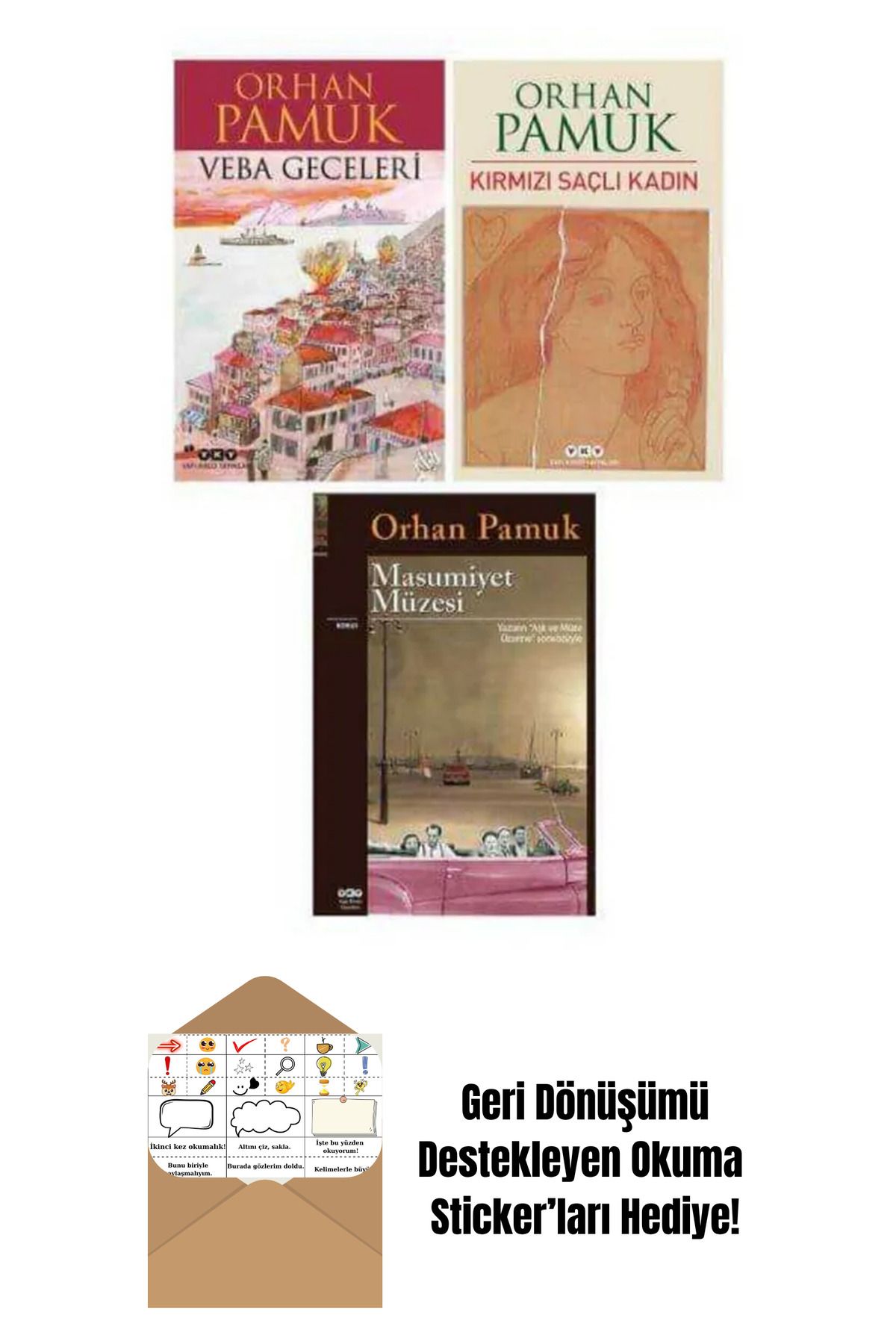 Yapı Kredi Yayınları Orhan Pamuk 3 Kitap Set + Okuma Sticker'ları