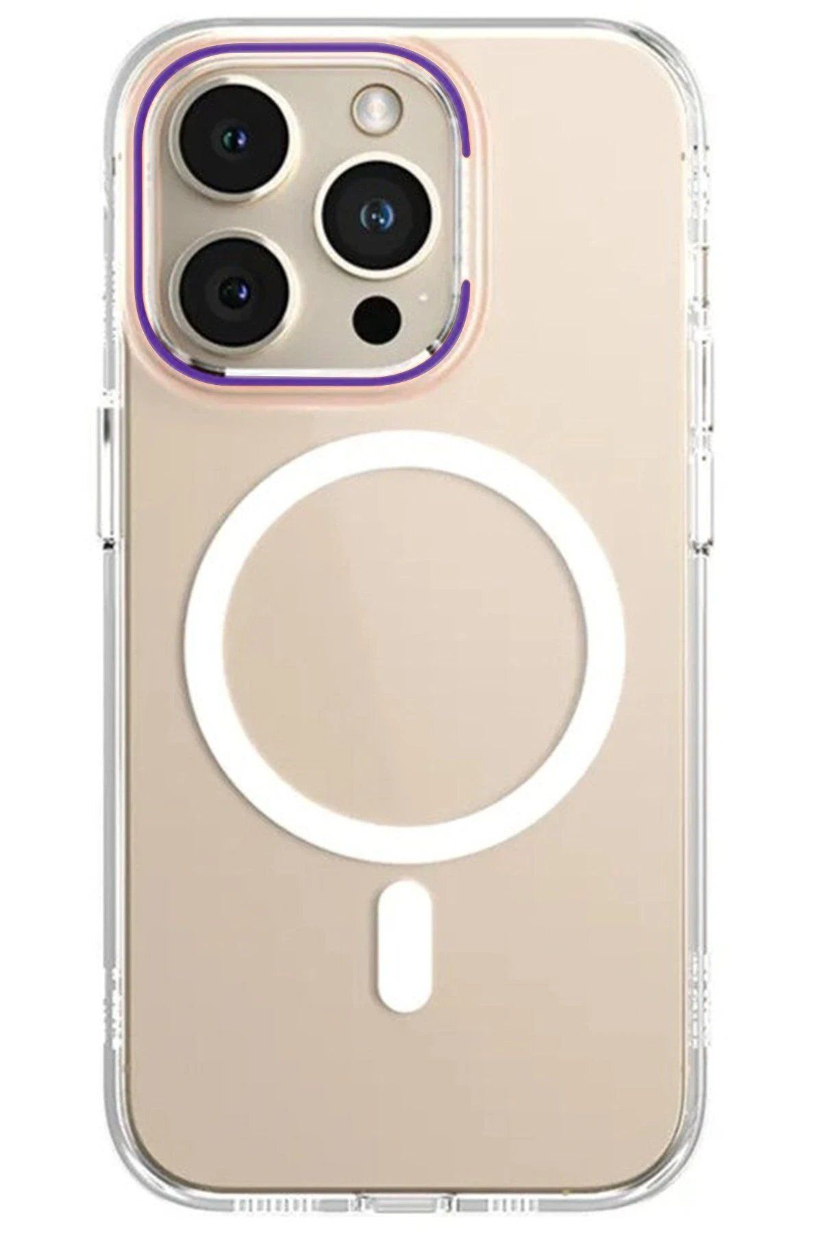 CepteToptan Newface iPhone 14 Pro Kılıf Blueo Anti Drop Magsafe Kapak - Derin Mor