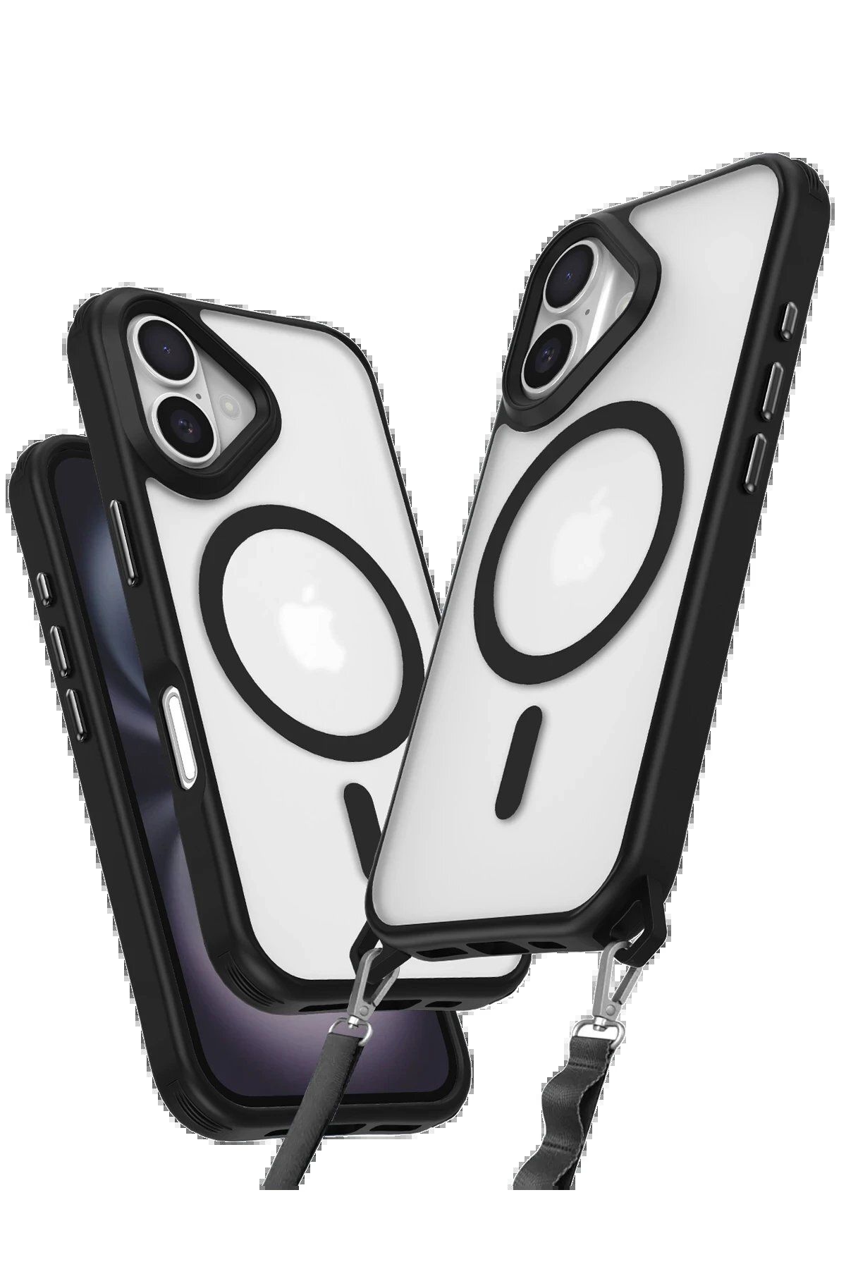 CepteToptan Newface iPhone 16 Plus Kılıf Enka Magsafe Silikon Kılıf - Siyah