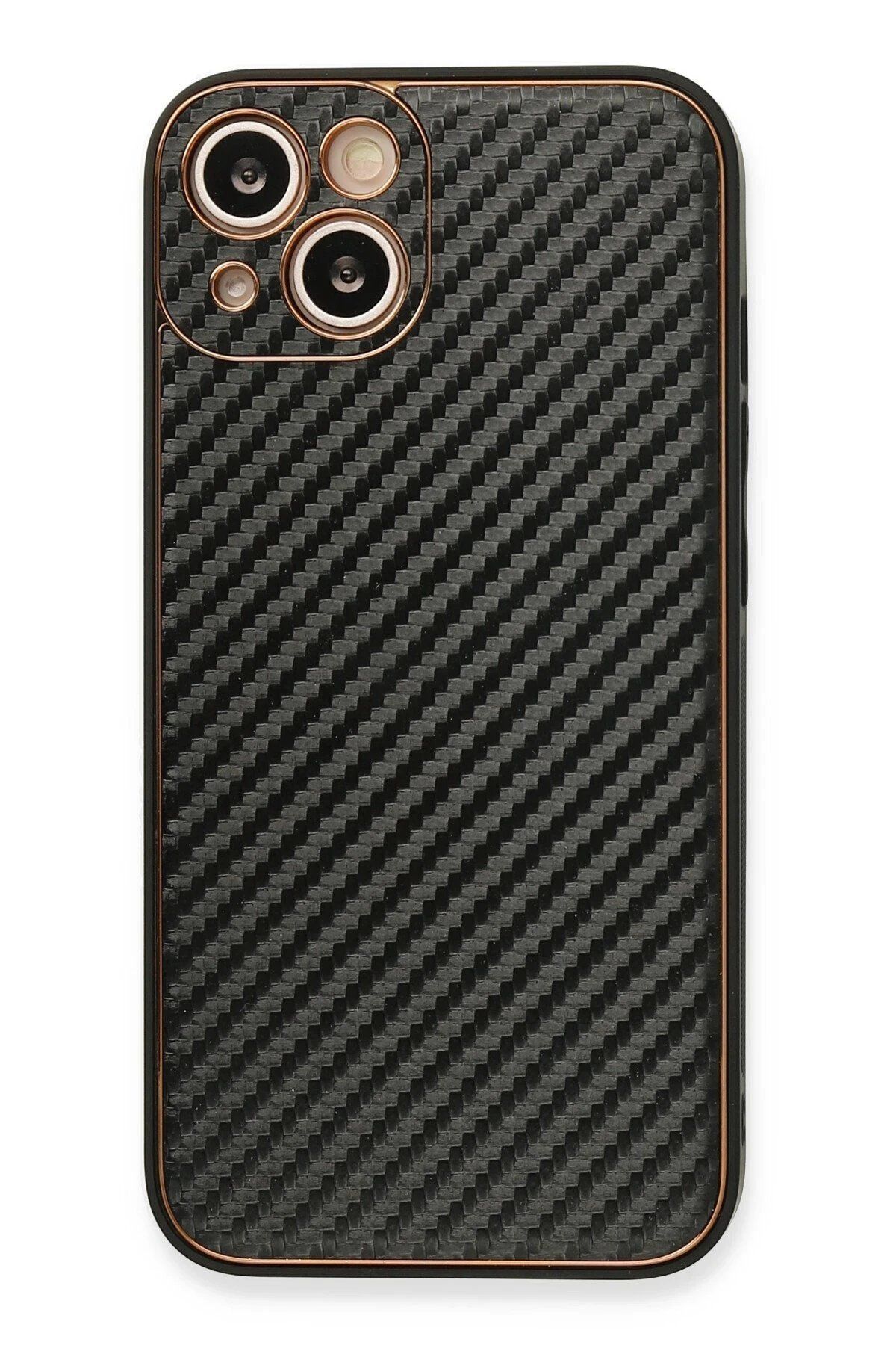 CepteToptan Newface iPhone 13 Kılıf Coco Karbon Silikon - Siyah