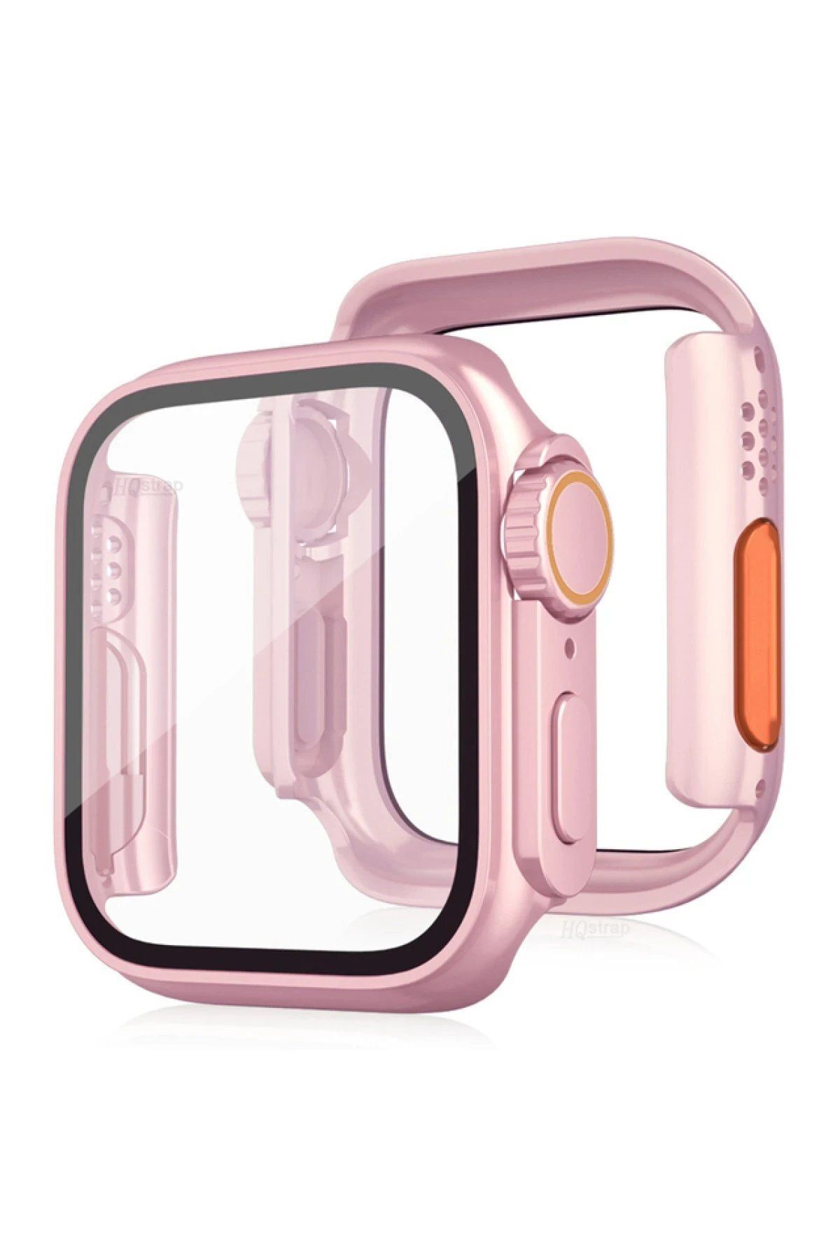 CepteToptan Newface Apple Watch 40mm Watch 49mm Kasa Dönüştürücü ve Ekran Koruyucu - Rose Gold