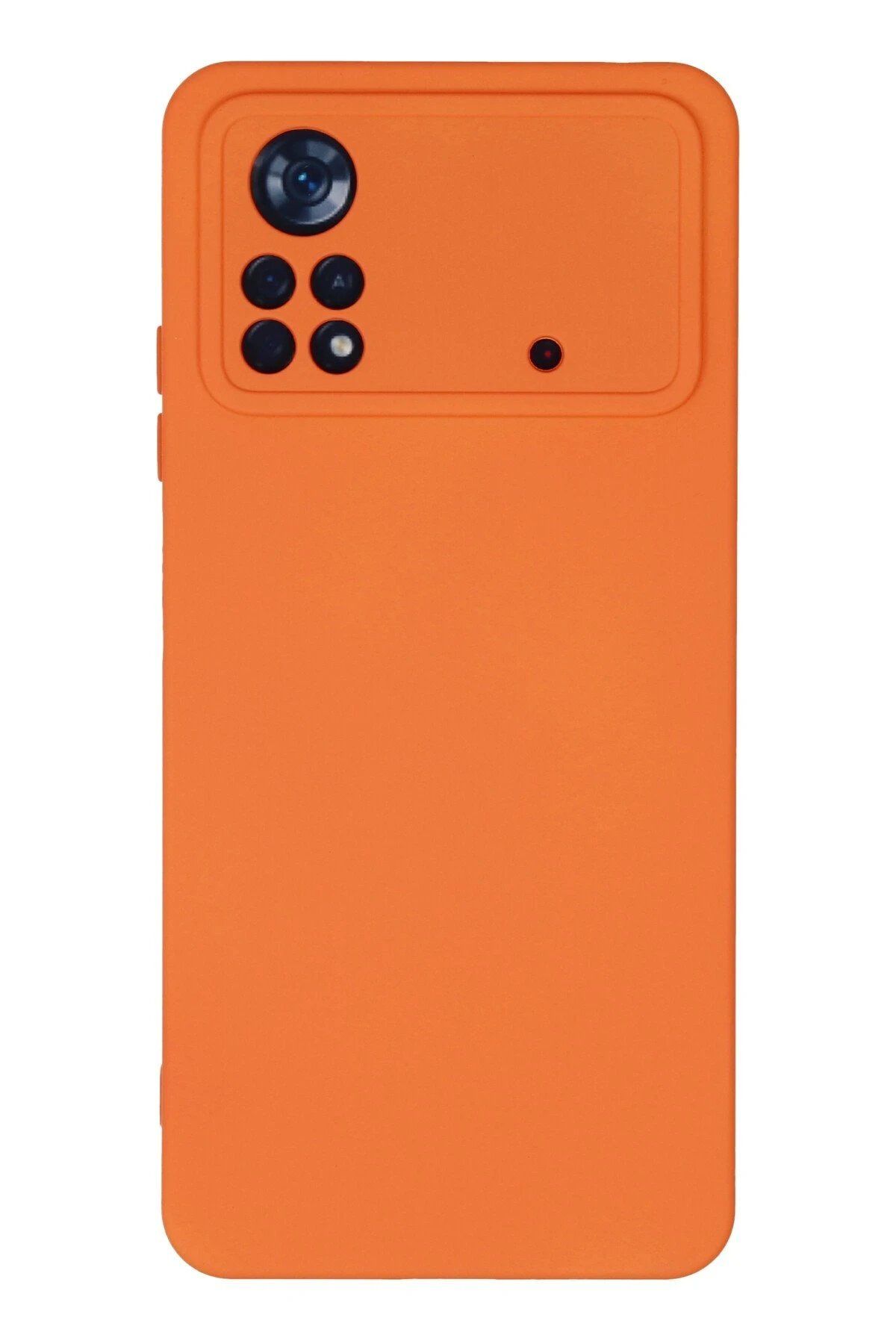 CepteToptan Newface Xiaomi Poco X4 Pro 5G Kılıf Nano içi Kadife Silikon - Turuncu