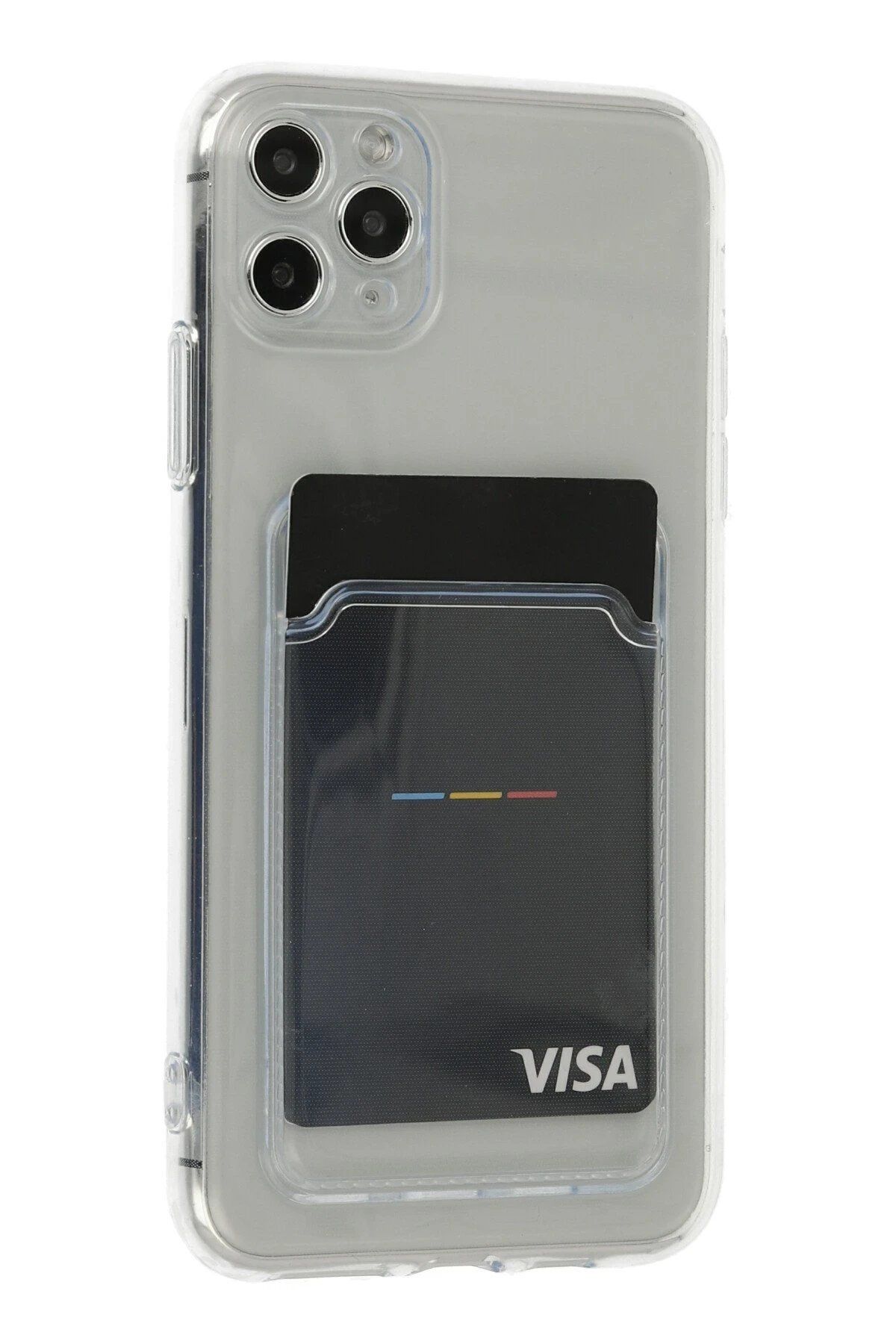 CepteToptan Newface iPhone 11 Pro Max Kılıf Kart Şeffaf Silikon - Şeffaf