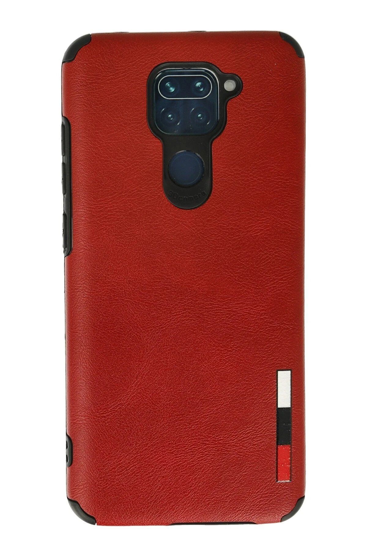 CepteToptan Newface Xiaomi Redmi Note 9 Kılıf Loop Deri Silikon - Kırmızı