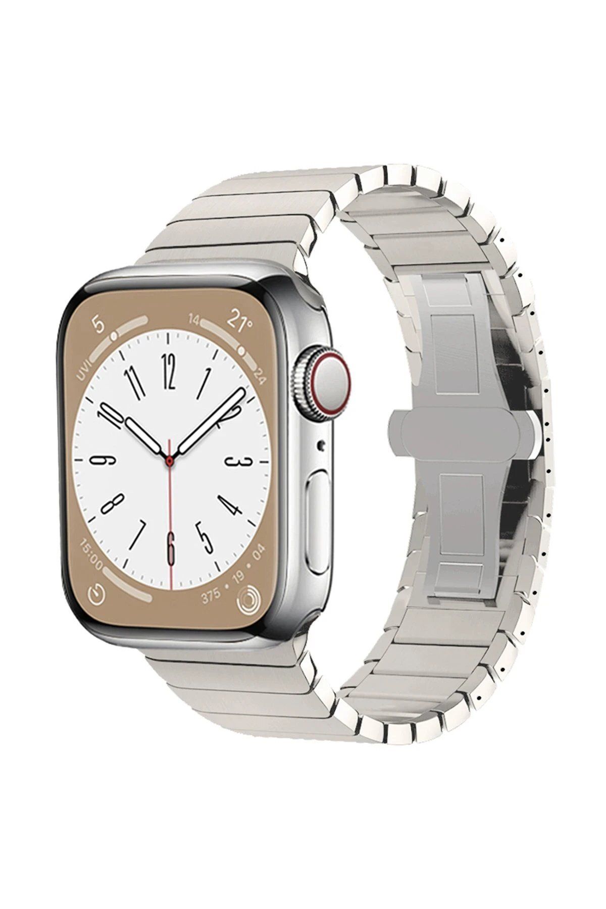 CepteToptan Newface Apple  Uyumlu Watch 42mm KR413 Fine Steel Kordon - Yıldız Işığı