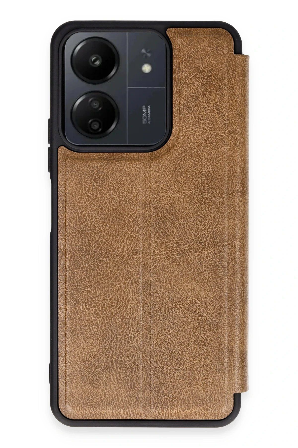 CepteToptan Newface Xiaomi Redmi 13C Kılıf Flip Cover - Taba