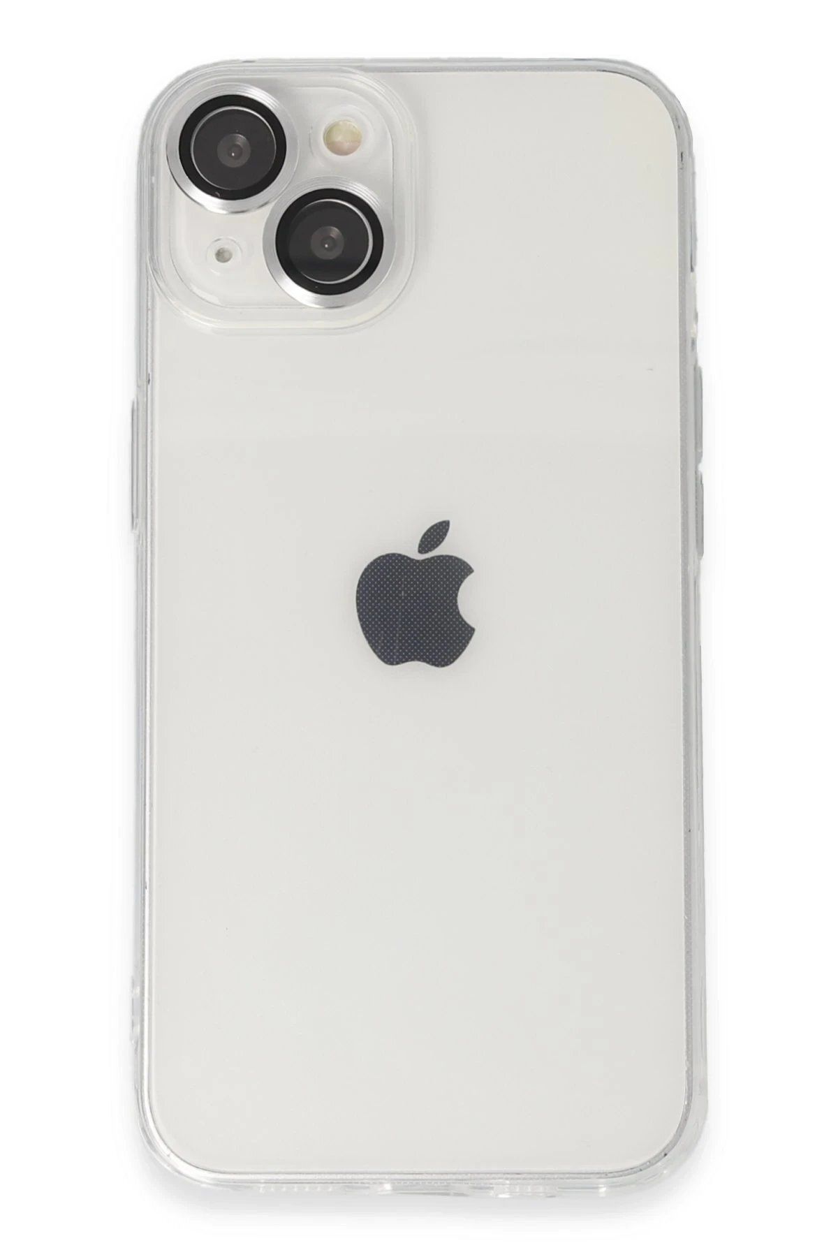 CepteToptan Newface iPhone 14 Kılıf Luko Lens Silikon - Gümüş