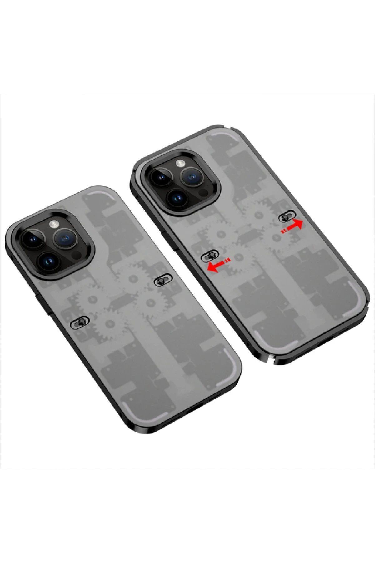 CepteToptan Newface iPhone 13 Pro Kılıf Mekanik Bumper Kapak - Siyah