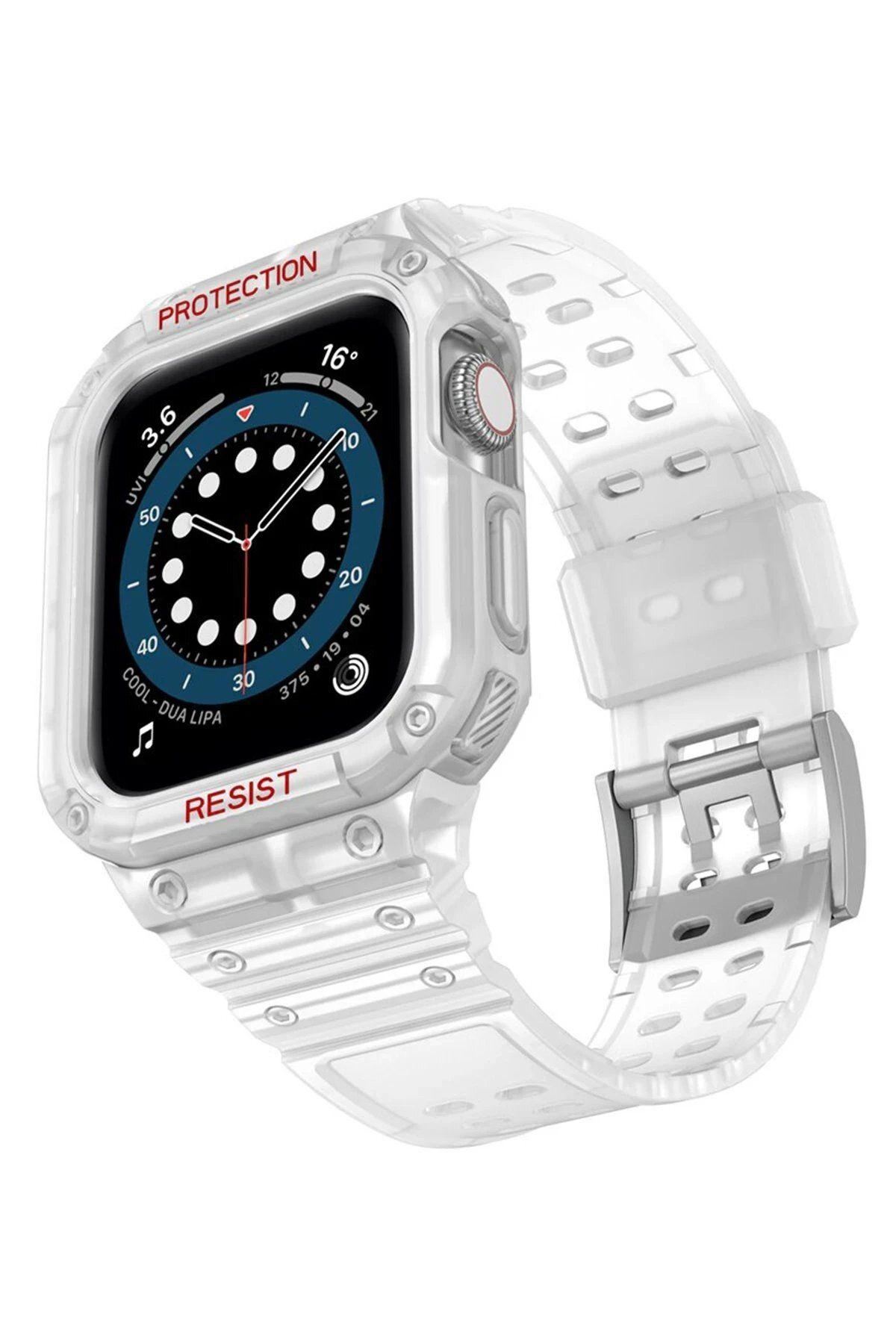 CepteToptan Newface   Watch 42mm KR401 Silikon Kordon - Şeffaf Uyumlu