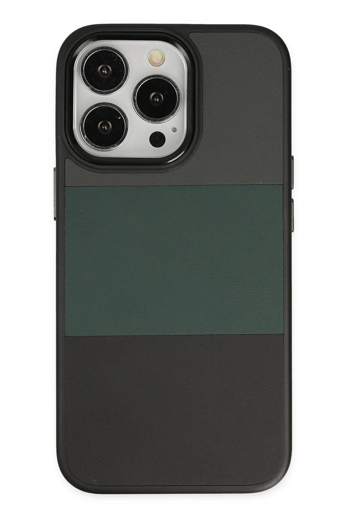 CepteToptan Newface iPhone 14 Pro Max Kılıf King Kapak - Gri-Siyah