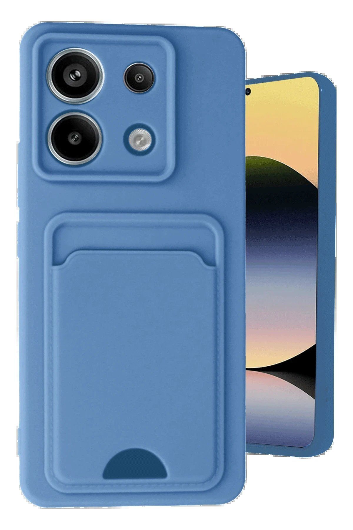 CepteToptan Newface Xiaomi Redmi Note 13 Pro 5G Kılıf Kelvin Kartvizitli Silikon - Mavi