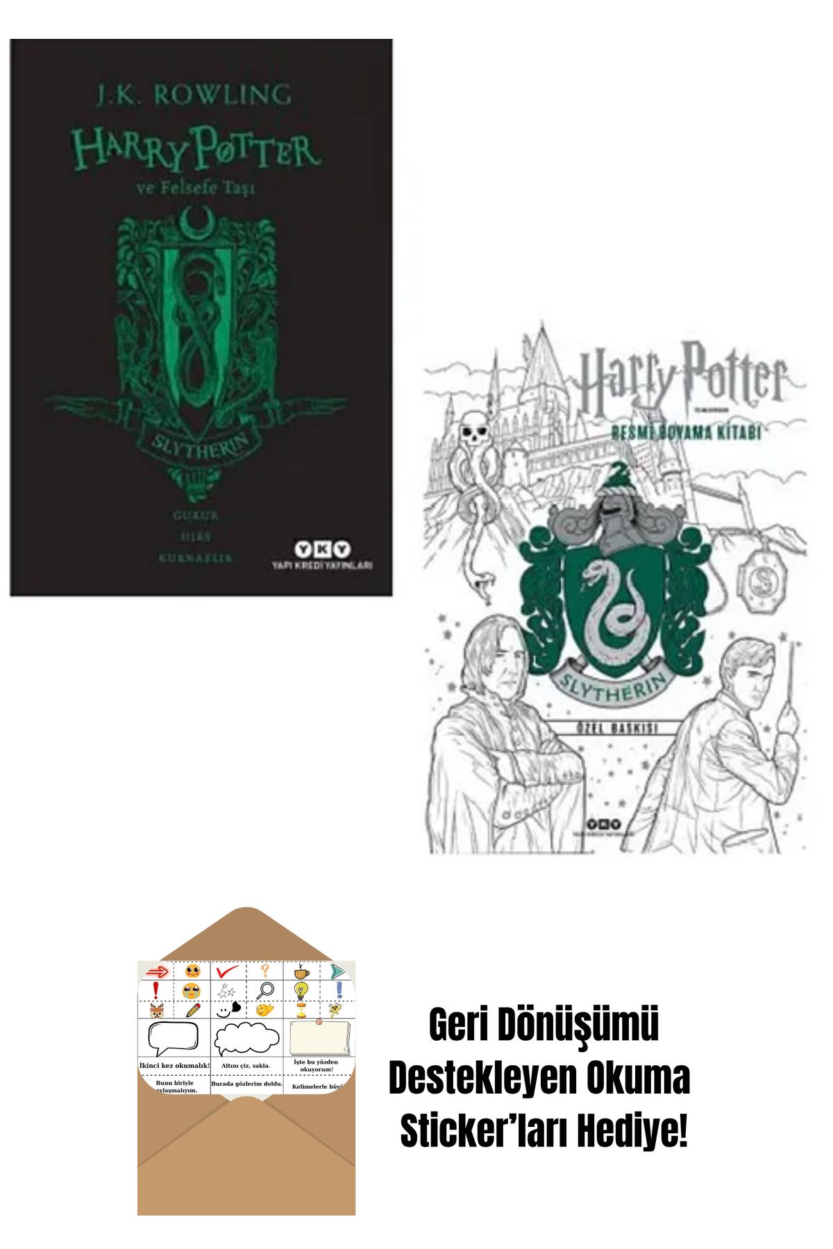 Yapı Kredi Yayınları Harry Potter Felsefe Taşı 20. Yıl Özel Baskısı + Boyama Kitabı Syltherin + Okuma Sticker'ları