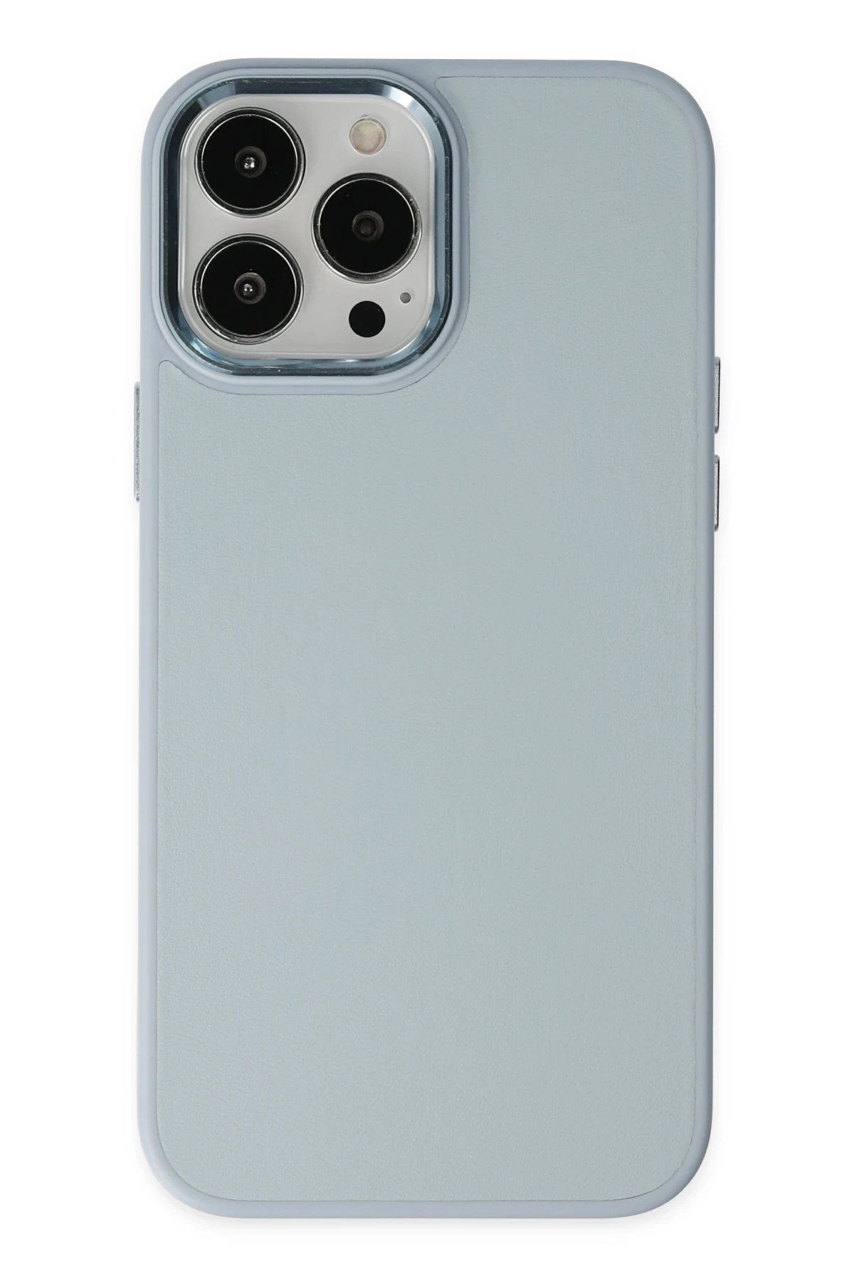 CepteToptan Newface iPhone 13 Pro Kılıf Asya Deri Silikon - Sierra Blue