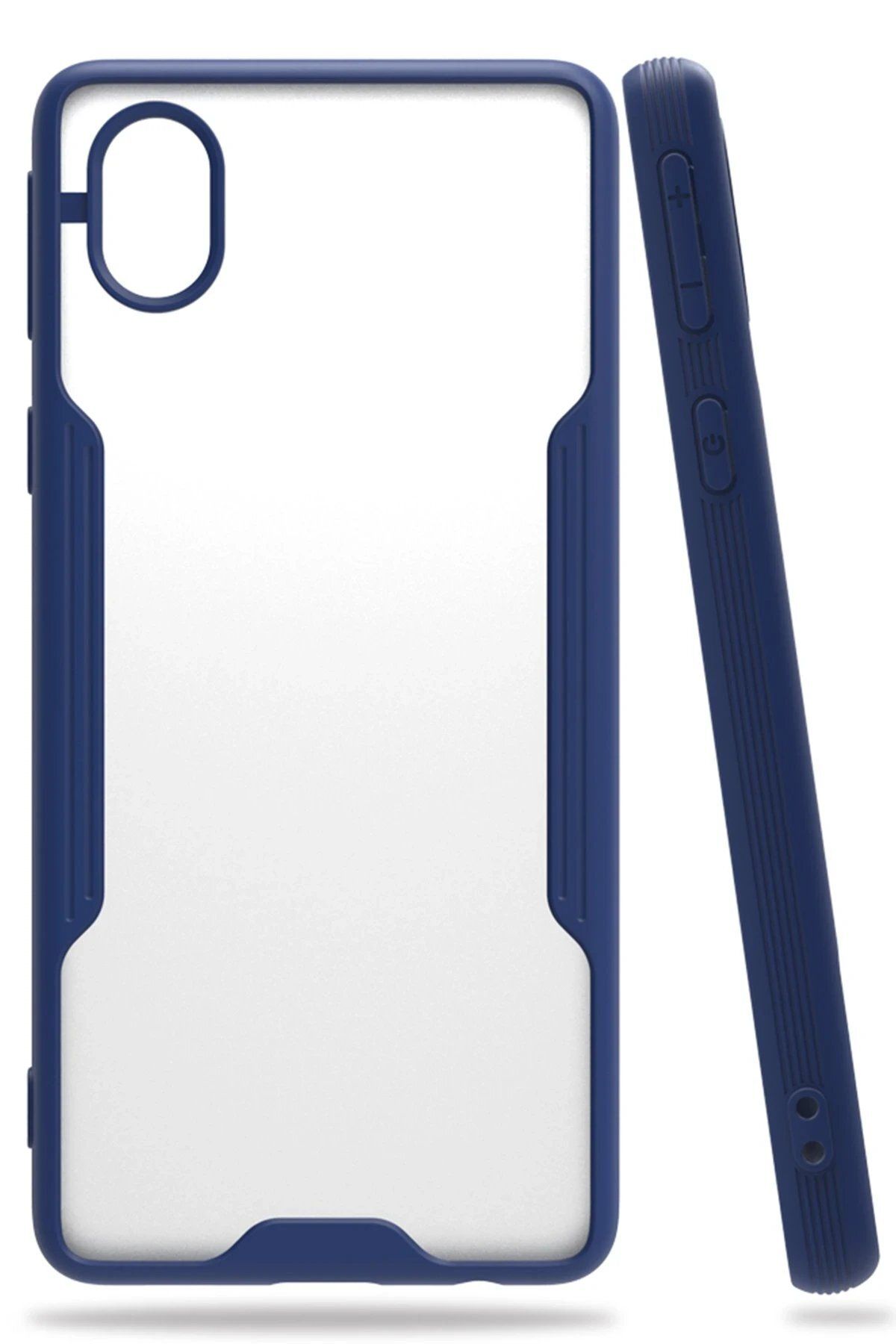 Toptan Bulurum Newface Samsung Galaxy A01 Core Kılıf Platin Silikon - Lacivert