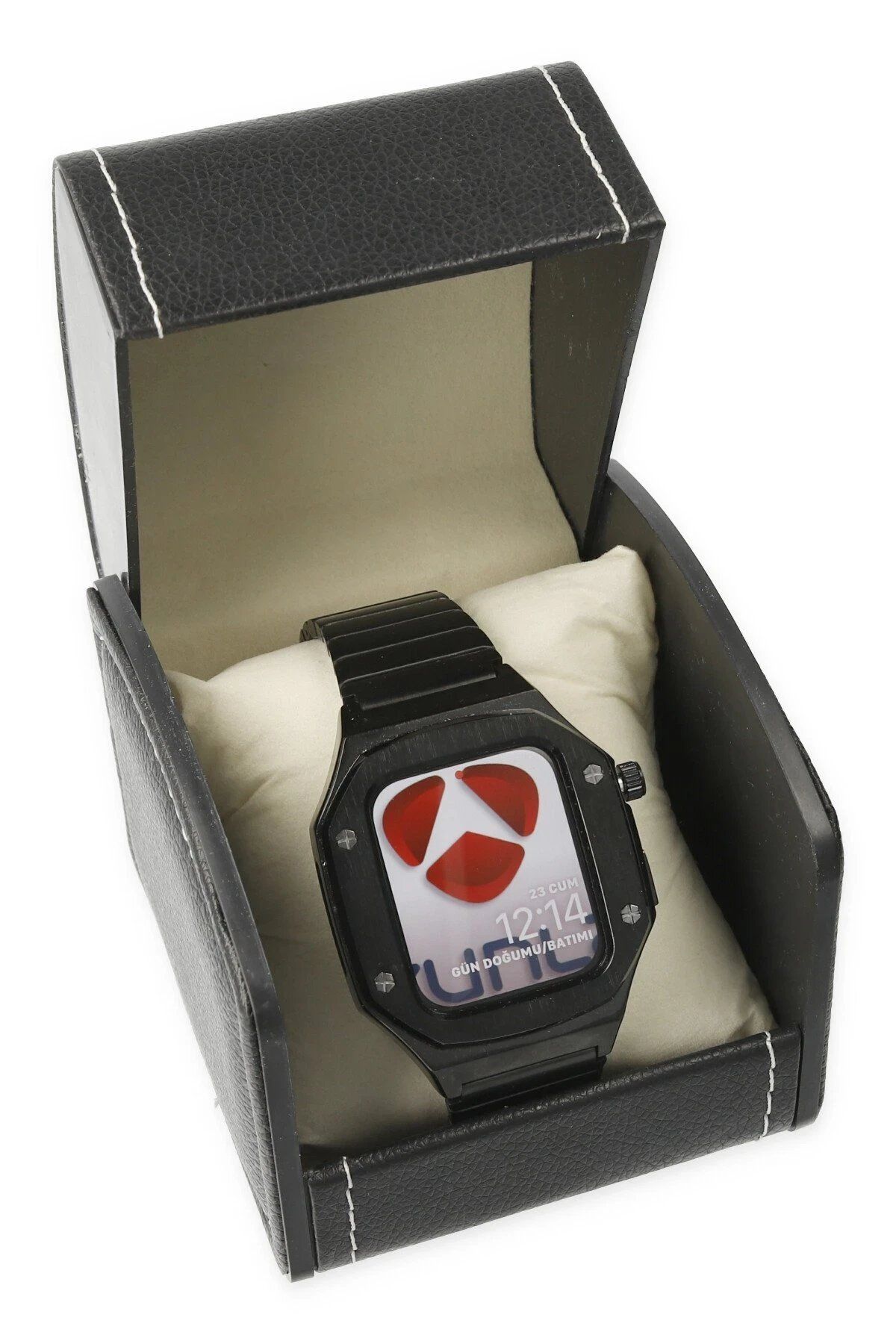 CepteToptan Apple Watch Uyumlu 45mm KR409 Metal Kordon - Siyah