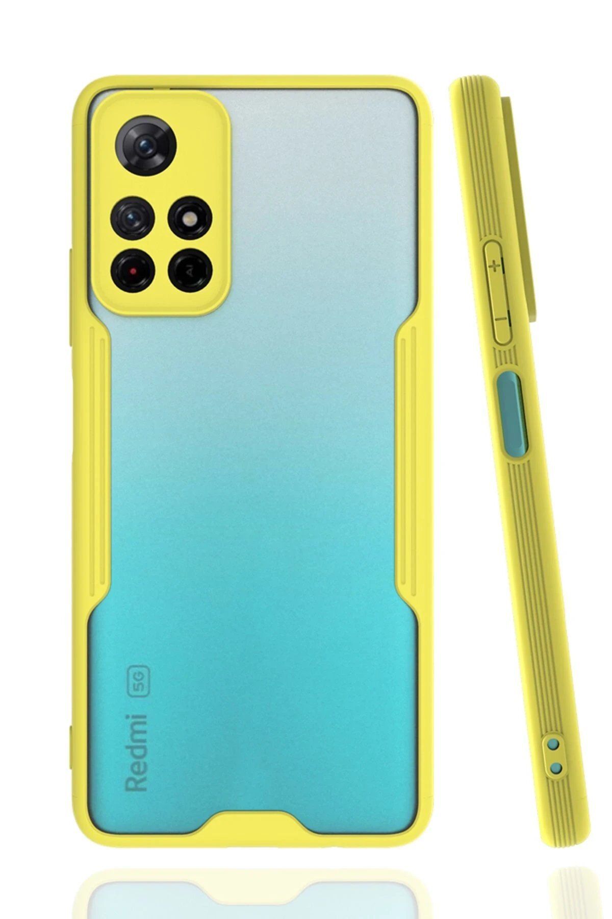 Toptan Bulurum Newface Xiaomi Redmi Note 11T Kılıf Platin Silikon - Sarı