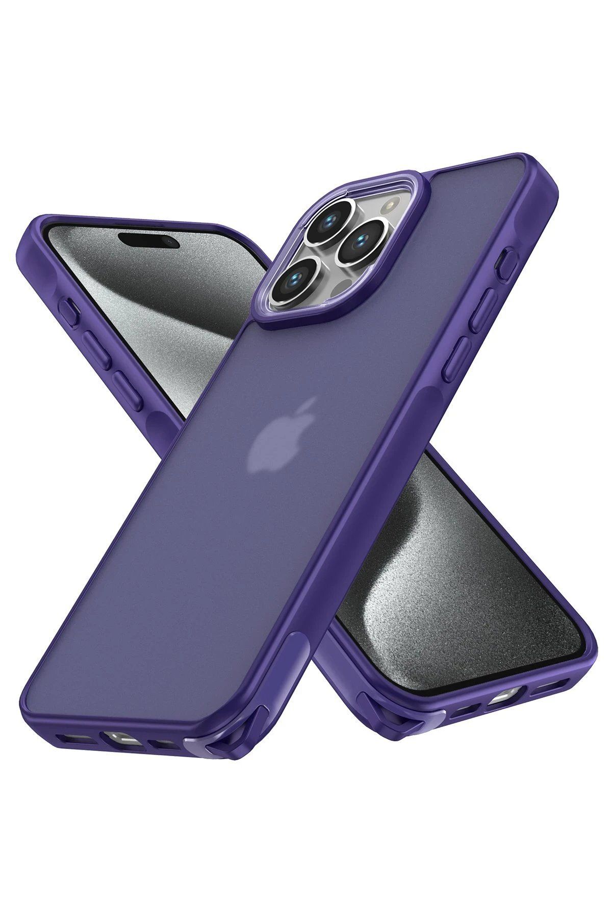 CepteToptan Newface iPhone 15 Pro Kılıf Elegant Kapak - Derin Mor