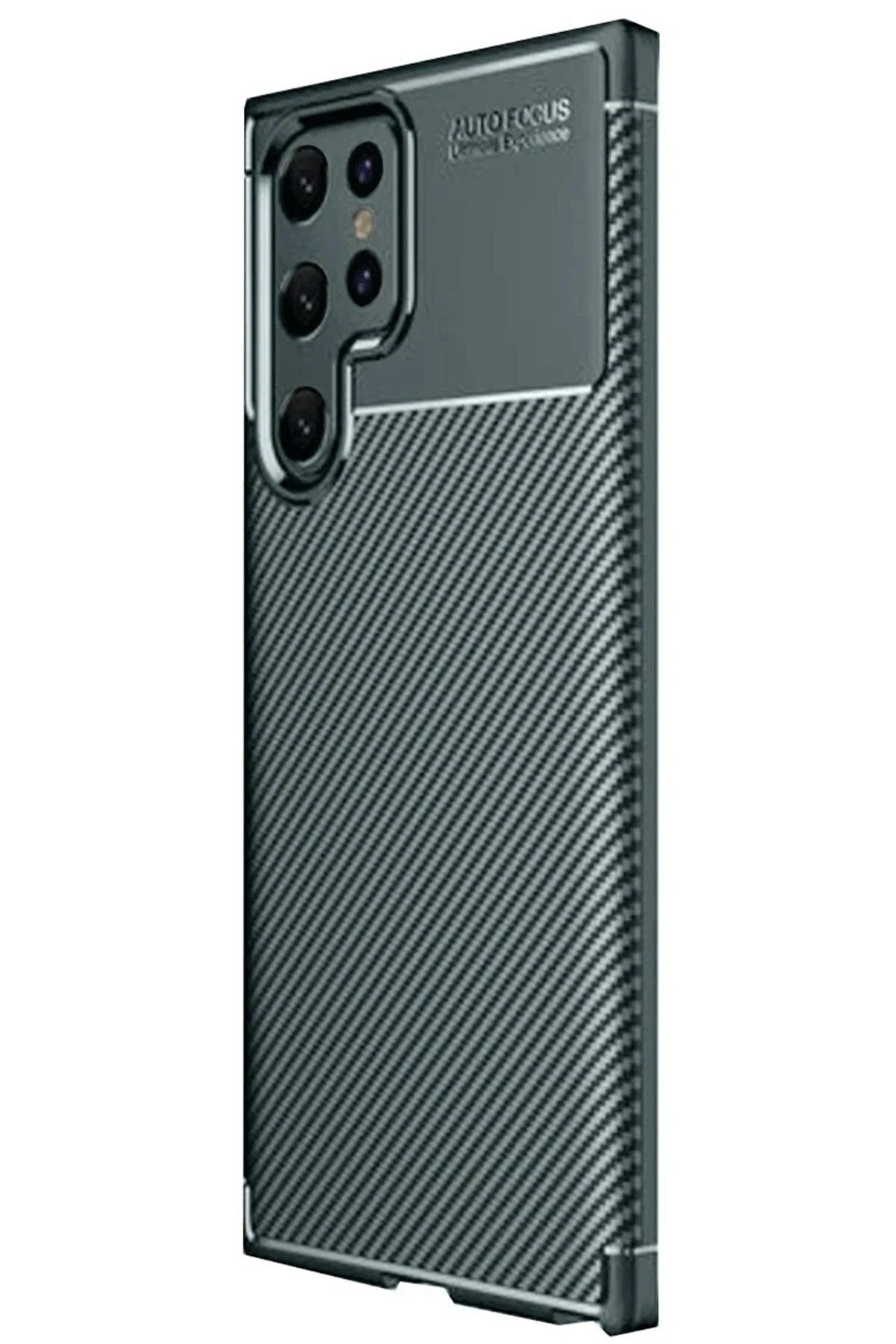 CepteToptan Newface Samsung Galaxy S25 Ultra Kılıf Auto Focus Karbon Kapak - Koyu Yeşil