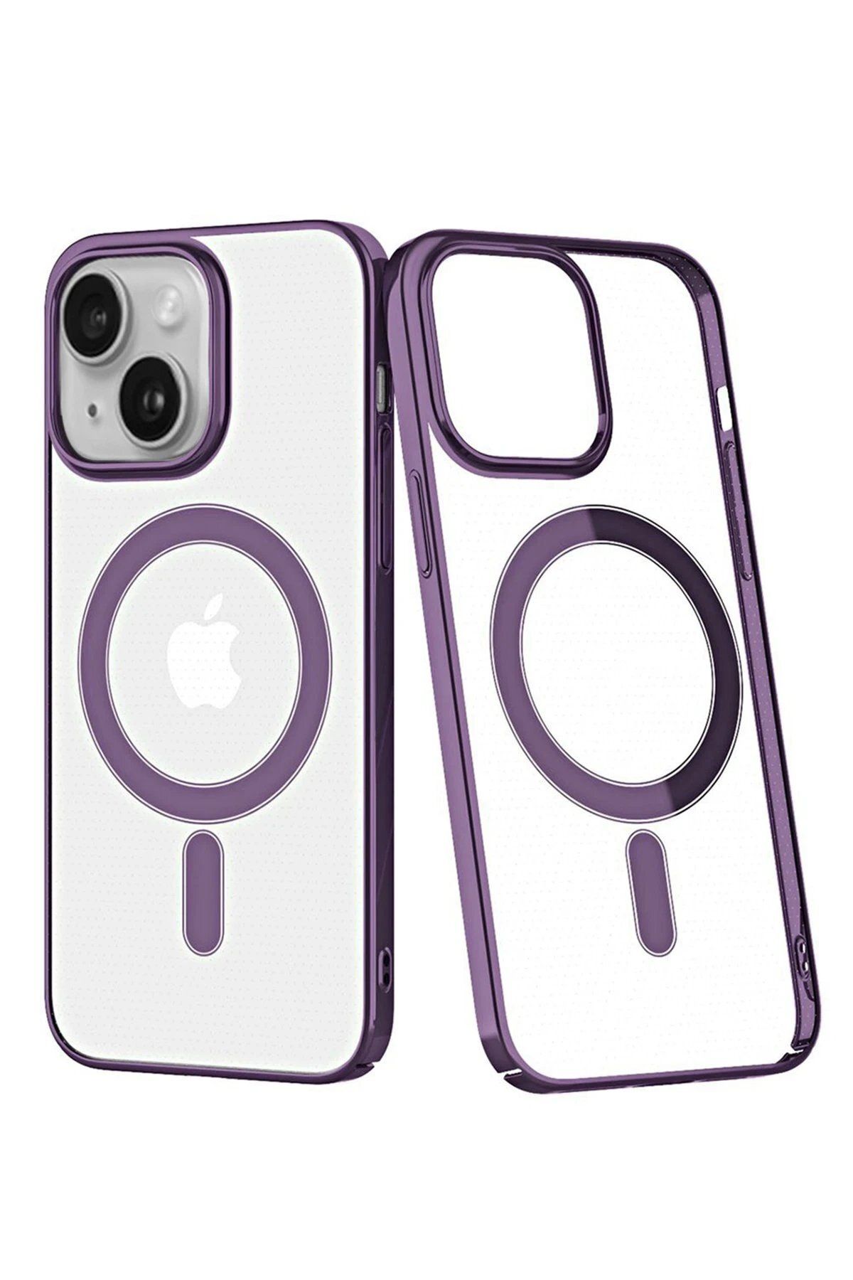 CepteToptan Newface iPhone 14 Plus Kılıf Element Magneticsafe Sert Kapak - Mor