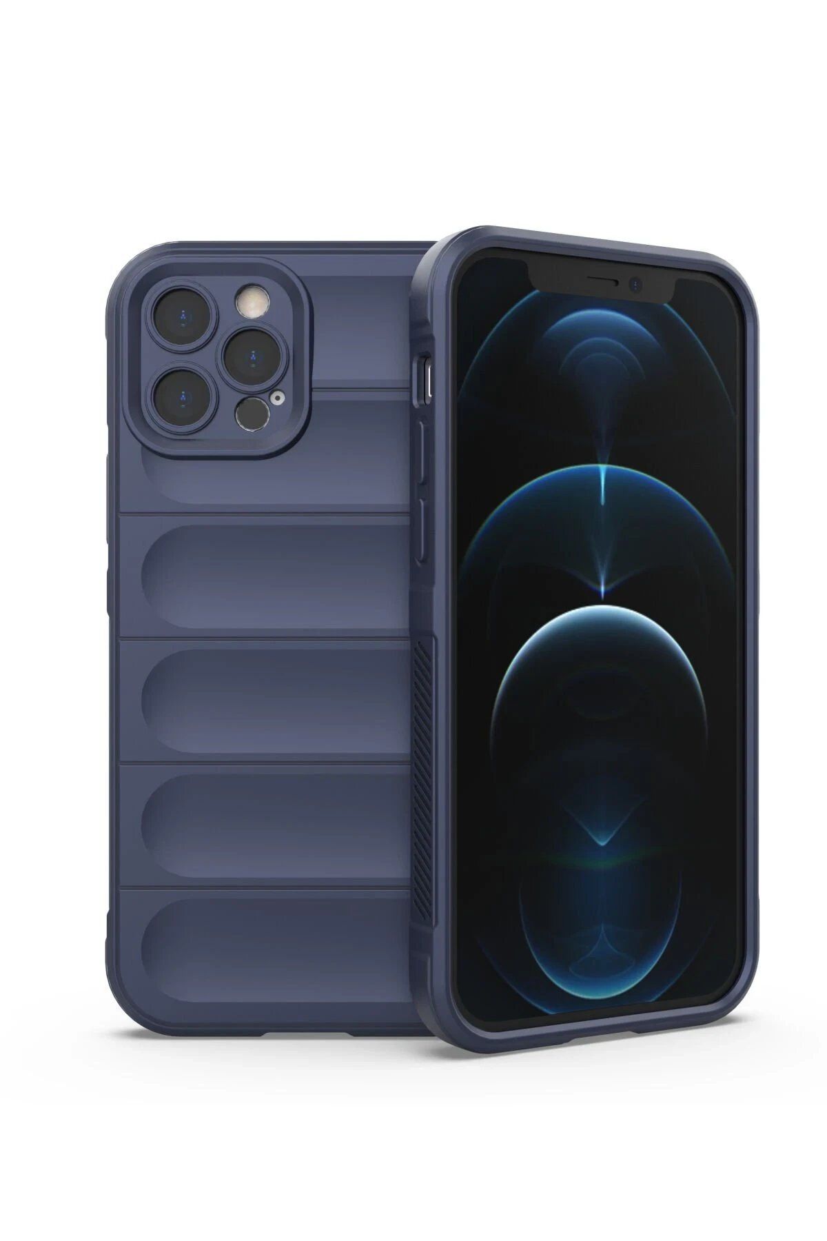 CepteToptan Newface iPhone 12 Pro Kılıf Optimum Silikon - Lacivert