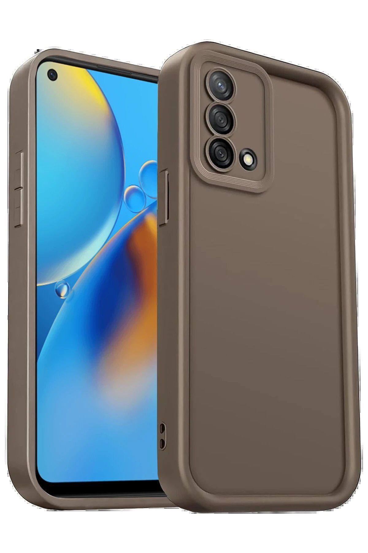 CepteToptan Newface Oppo A74 4G Kılıf Viera Silikon - Kahverengi