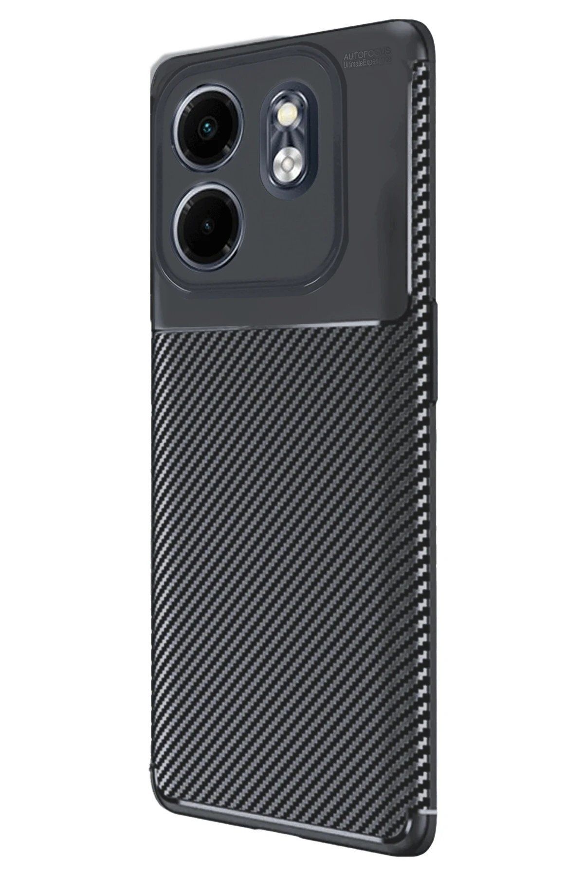 ENEFENDİ Newface İnfinix Smart 9 Kılıf Auto Focus Karbon Kapak - Siyah