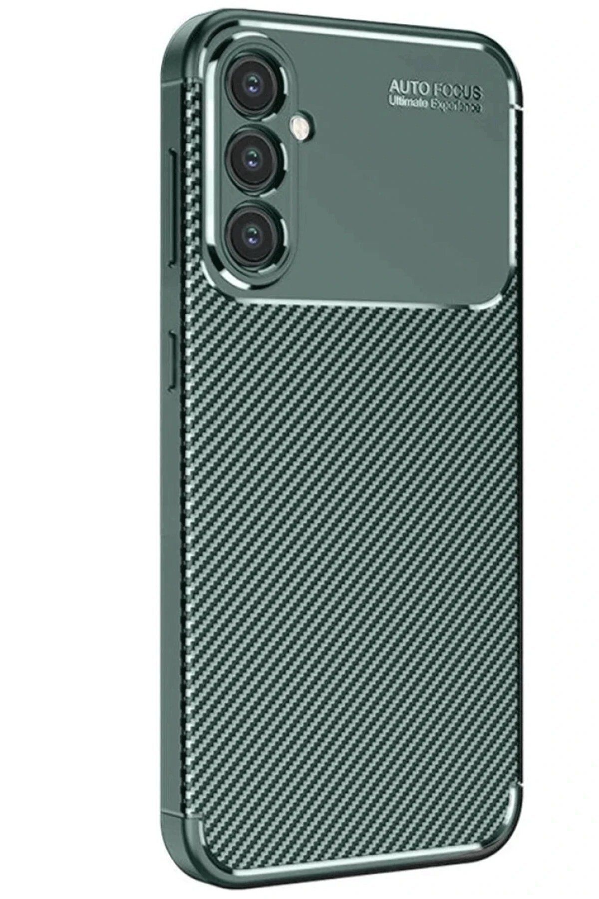 CepteToptan Newface Samsung Galaxy S25 Kılıf Auto Focus Karbon Kapak - Koyu Yeşil