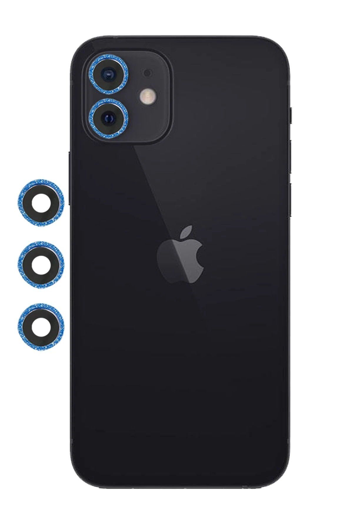 CepteToptan Newface iPhone 12 Shine Kamera Lens - Mavi