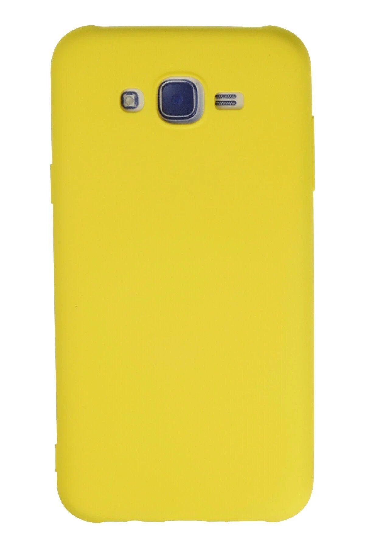 CepteToptan Newface Samsung Galaxy J7 Kılıf Nano içi Kadife Silikon - Sarı