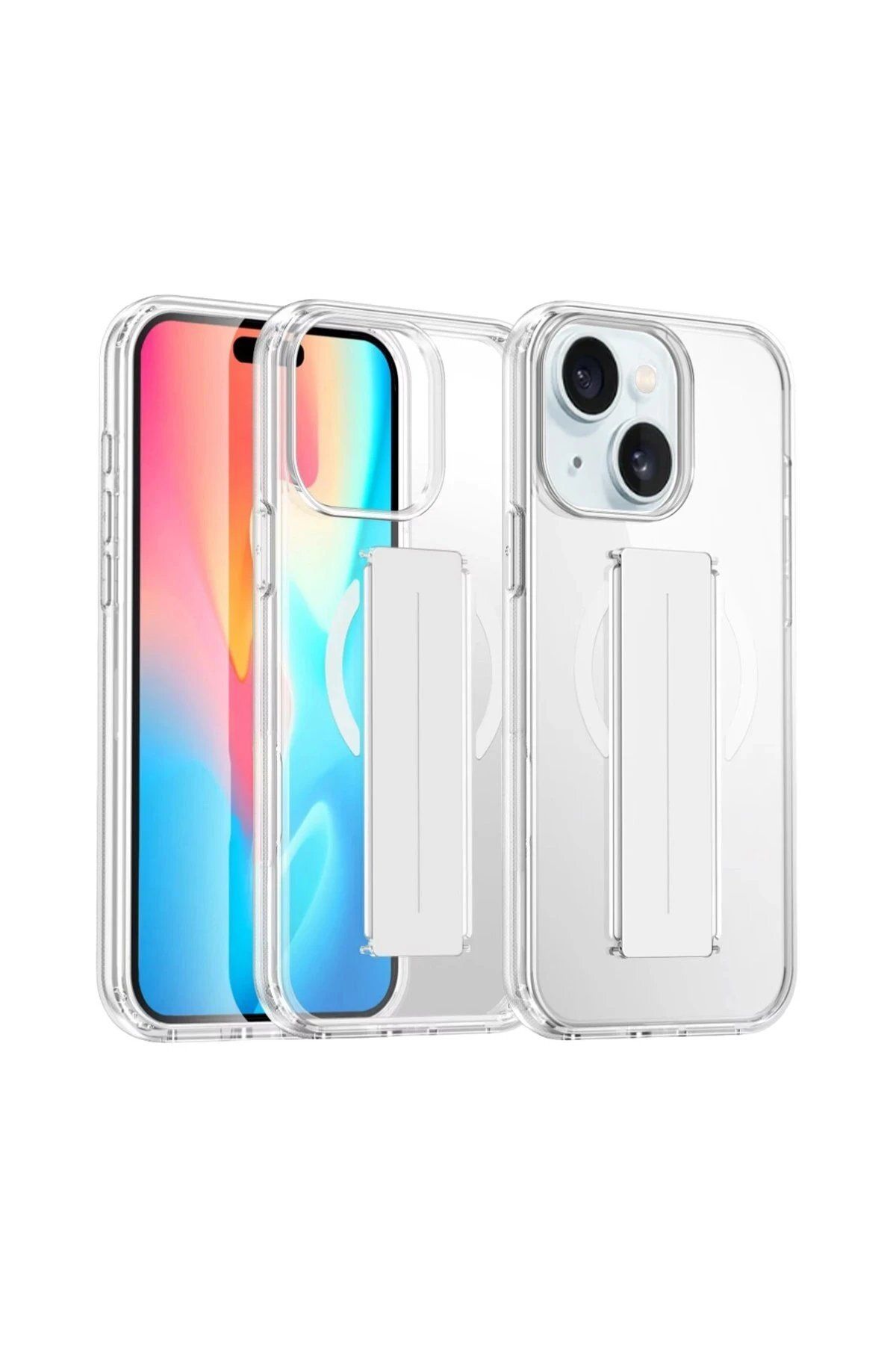 CepteToptan Joko iPhone 15 Kılıf Alfa Magsafe Standlı Kapak - Şeffaf