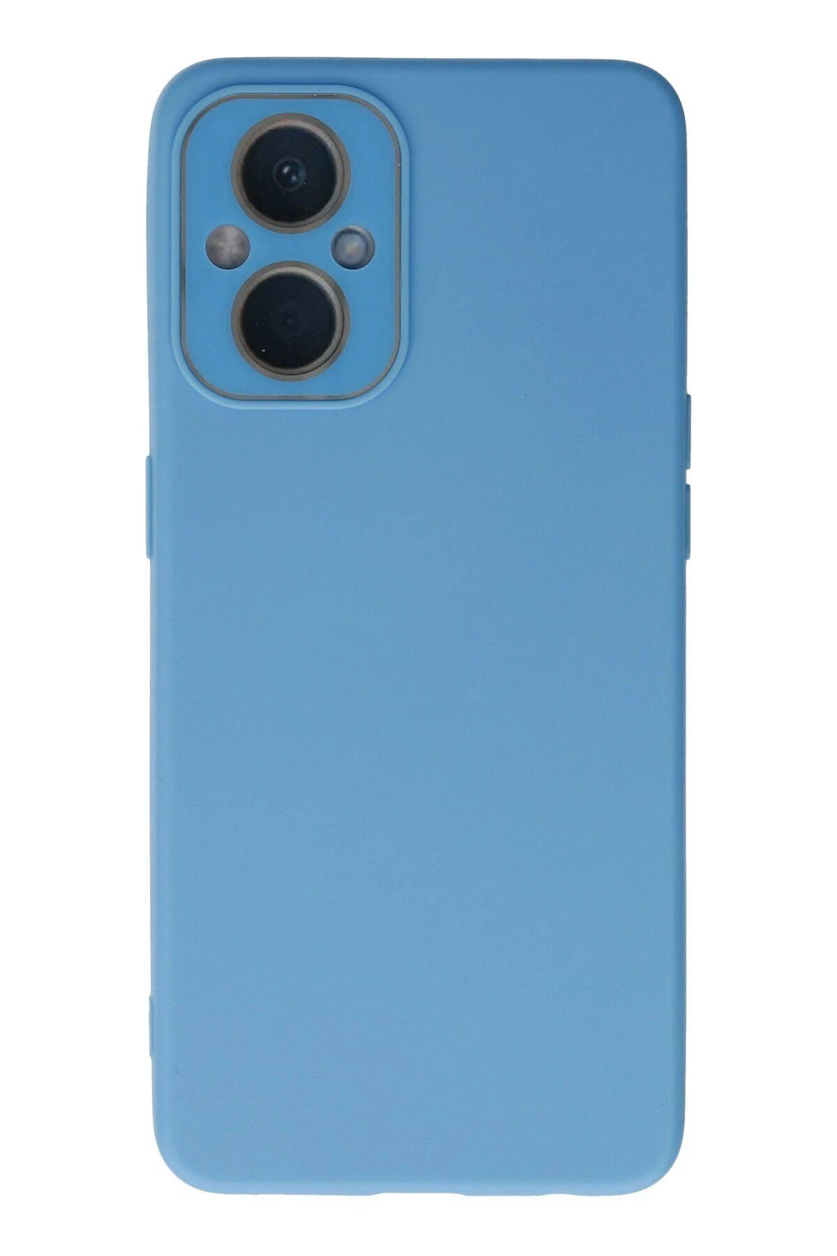 CepteToptan Newface Oppo Reno 7 Lite Kılıf Lansman Glass Kapak - Mavi