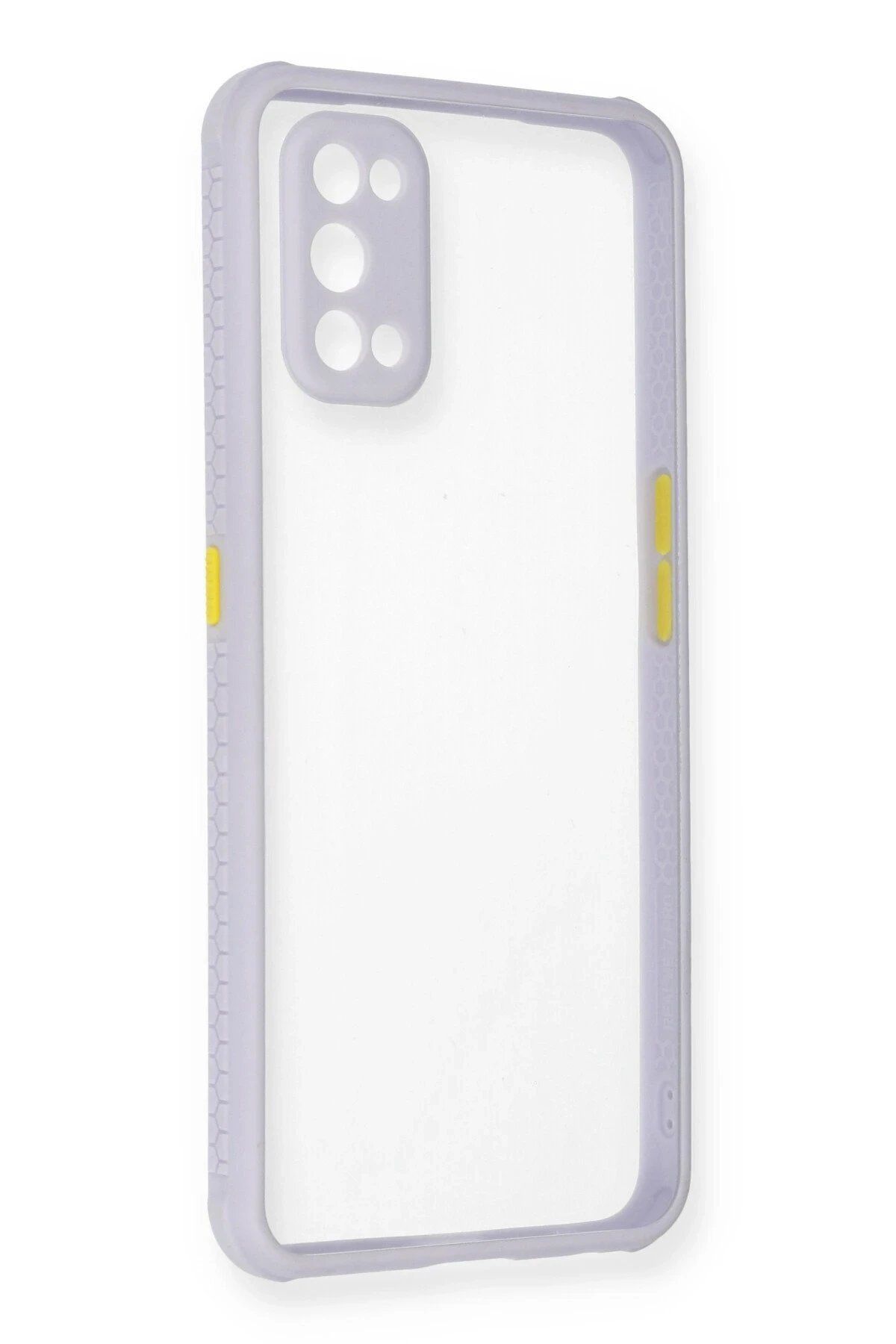 CepteToptan Newface Realme 7 Pro Kılıf Miami Şeffaf Silikon - Lila