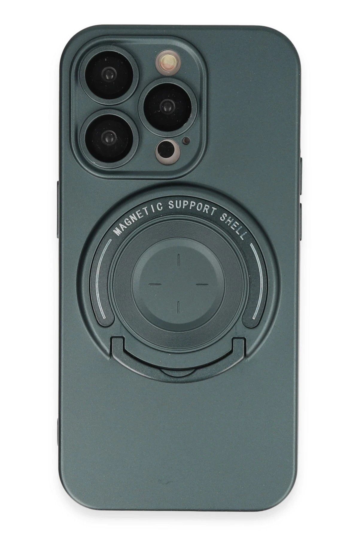 CepteToptan Newface iPhone 14 Pro Kılıf Lukka Magneticsafe Kapak - Koyu Yeşil