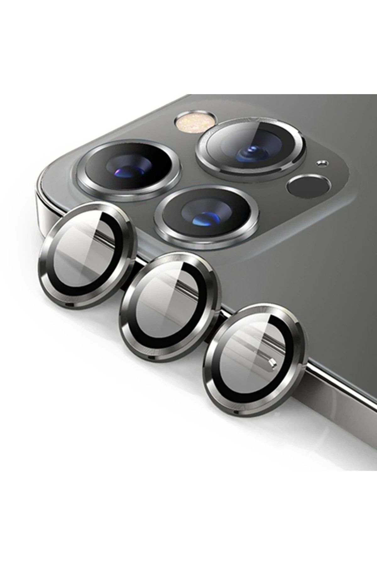 CepteToptan Newface iPhone 12 Pro Max Valdez Metal Kamera Lens - Siyah