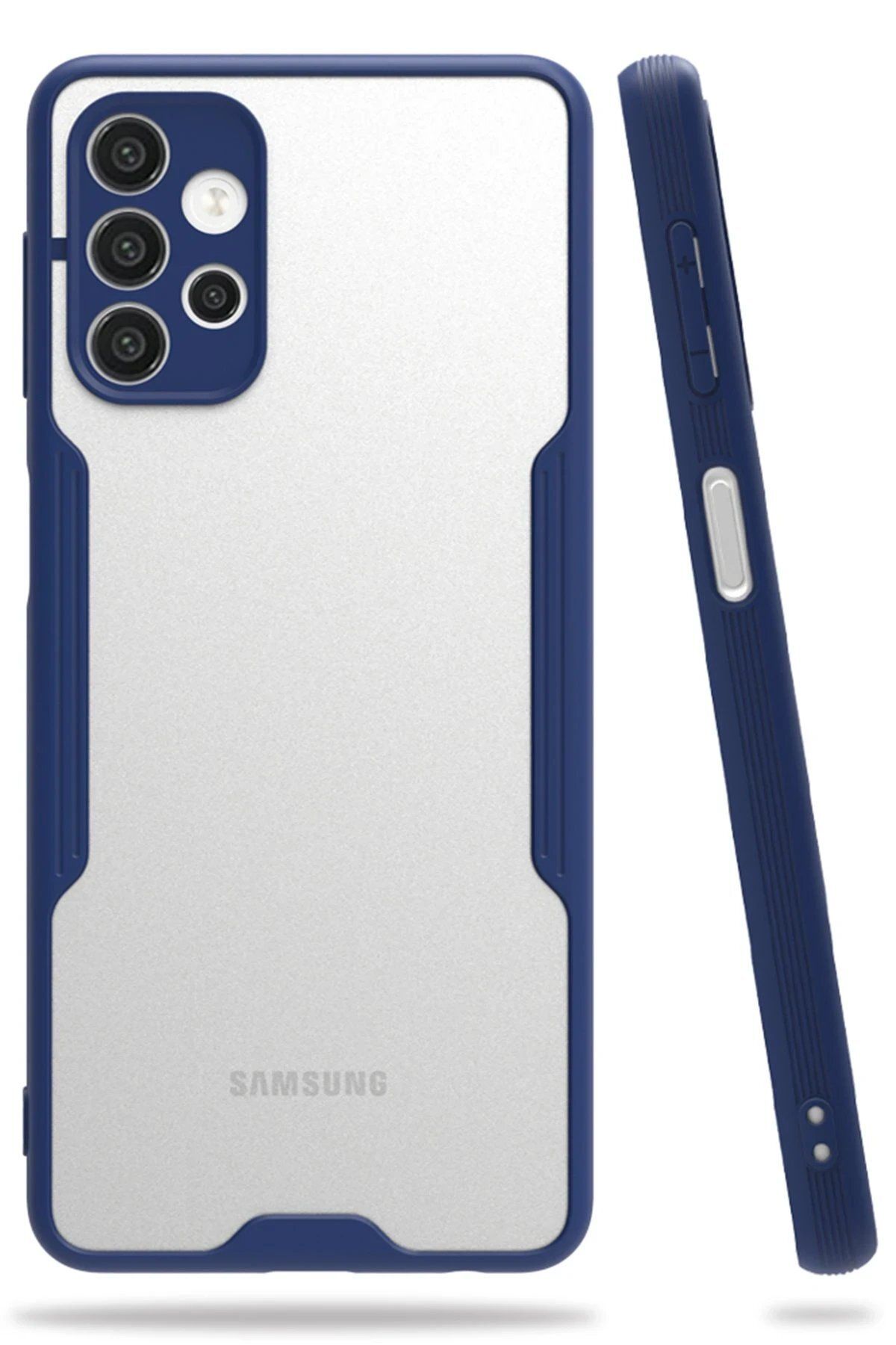 CepteToptan Newface Samsung Galaxy A72 Kılıf Platin Silikon - Lacivert