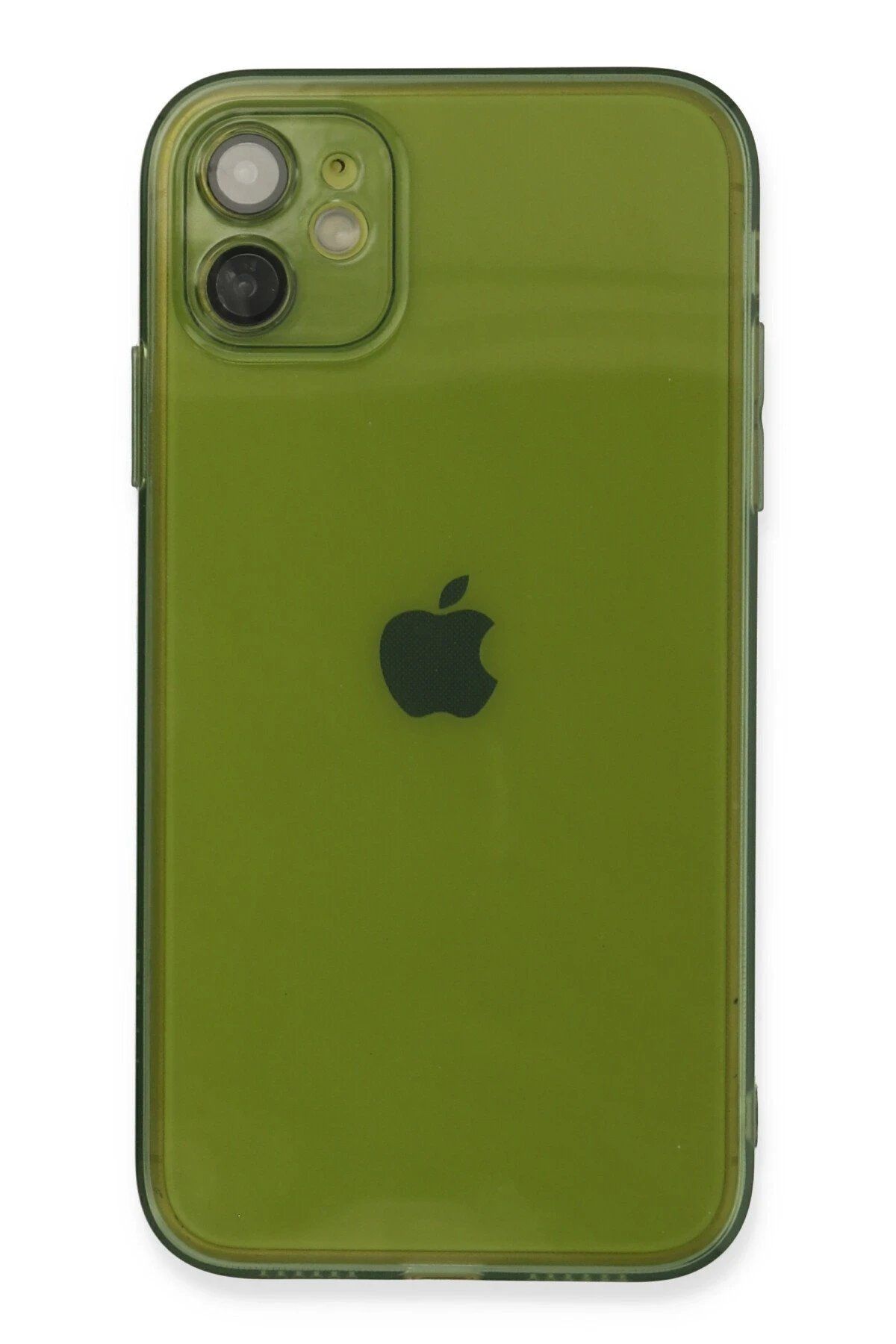 CepteToptan Newface iPhone 12 Kılıf Fly Lens Silikon - Yeşil