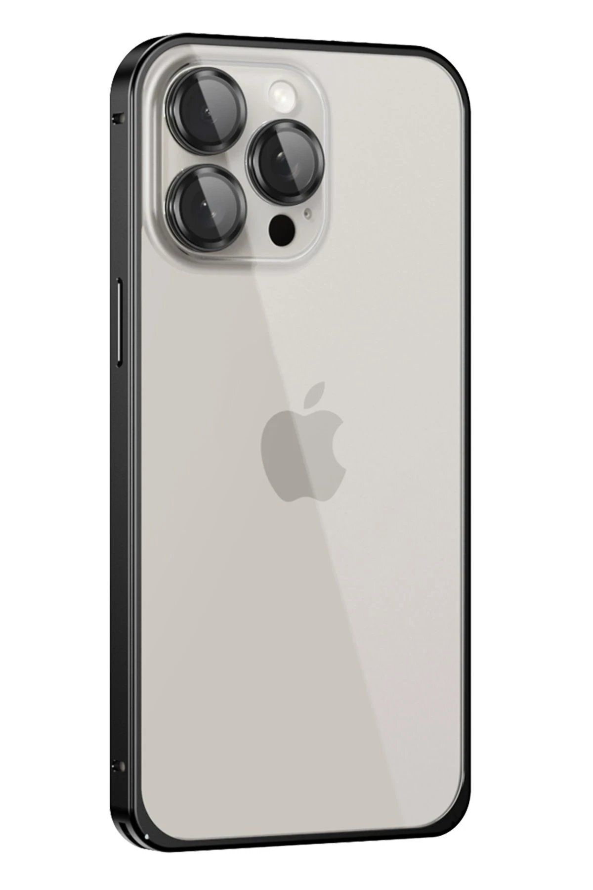 CepteToptan Joko iPhone 15 Pro Metal Bumper Mat Kapak - Siyah