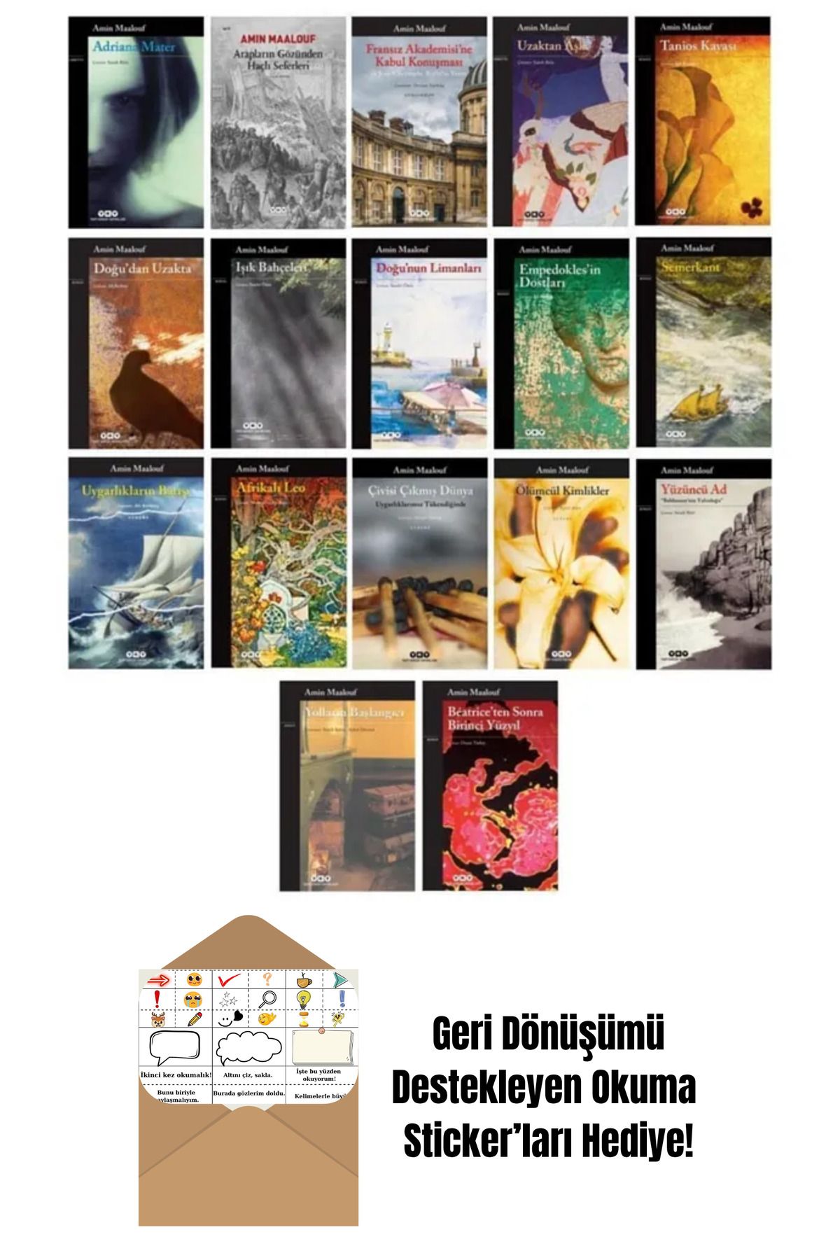 Yapı Kredi Yayınları Amin Maalouf Seti 17 Kitap + Okuma Sticker'ları