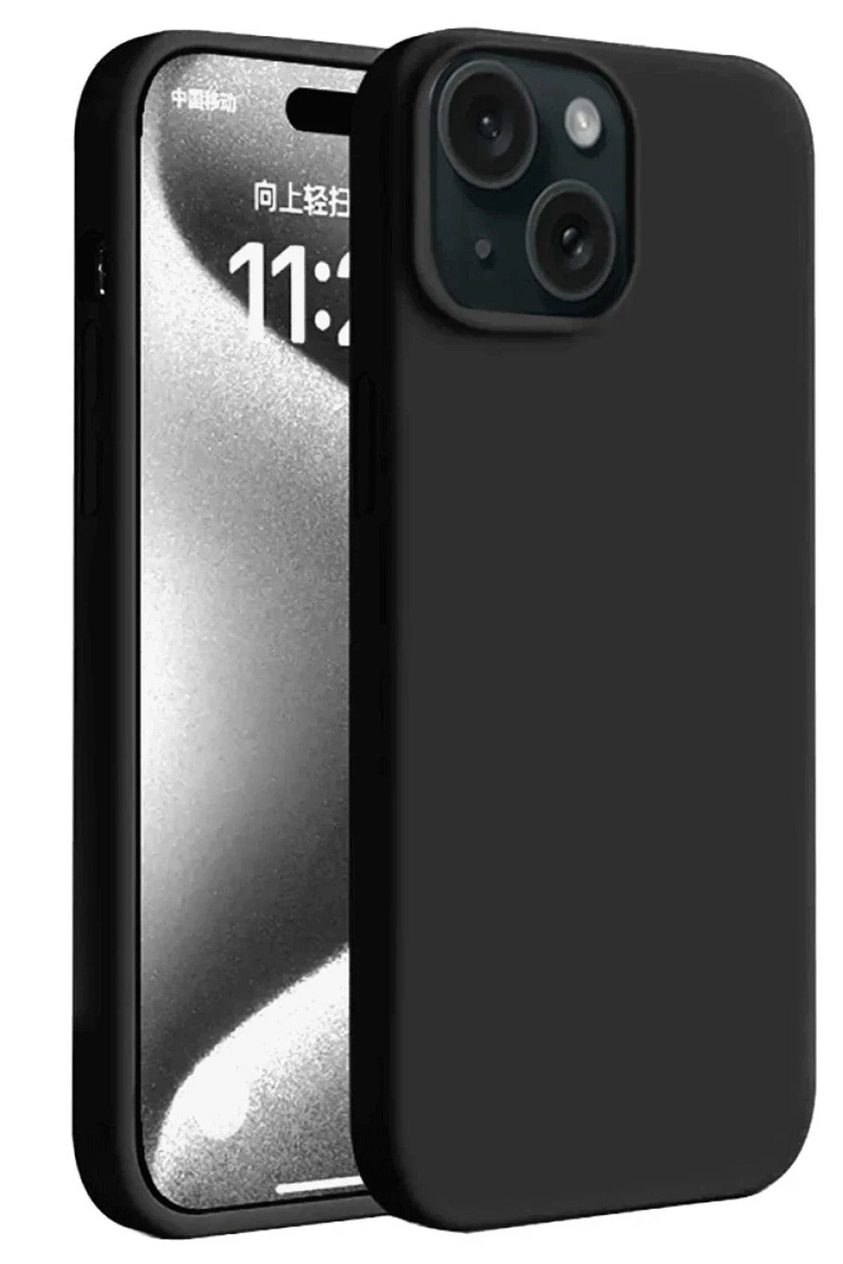 CepteToptan Newface iPhone 15 Kılıf First Silikon - Siyah