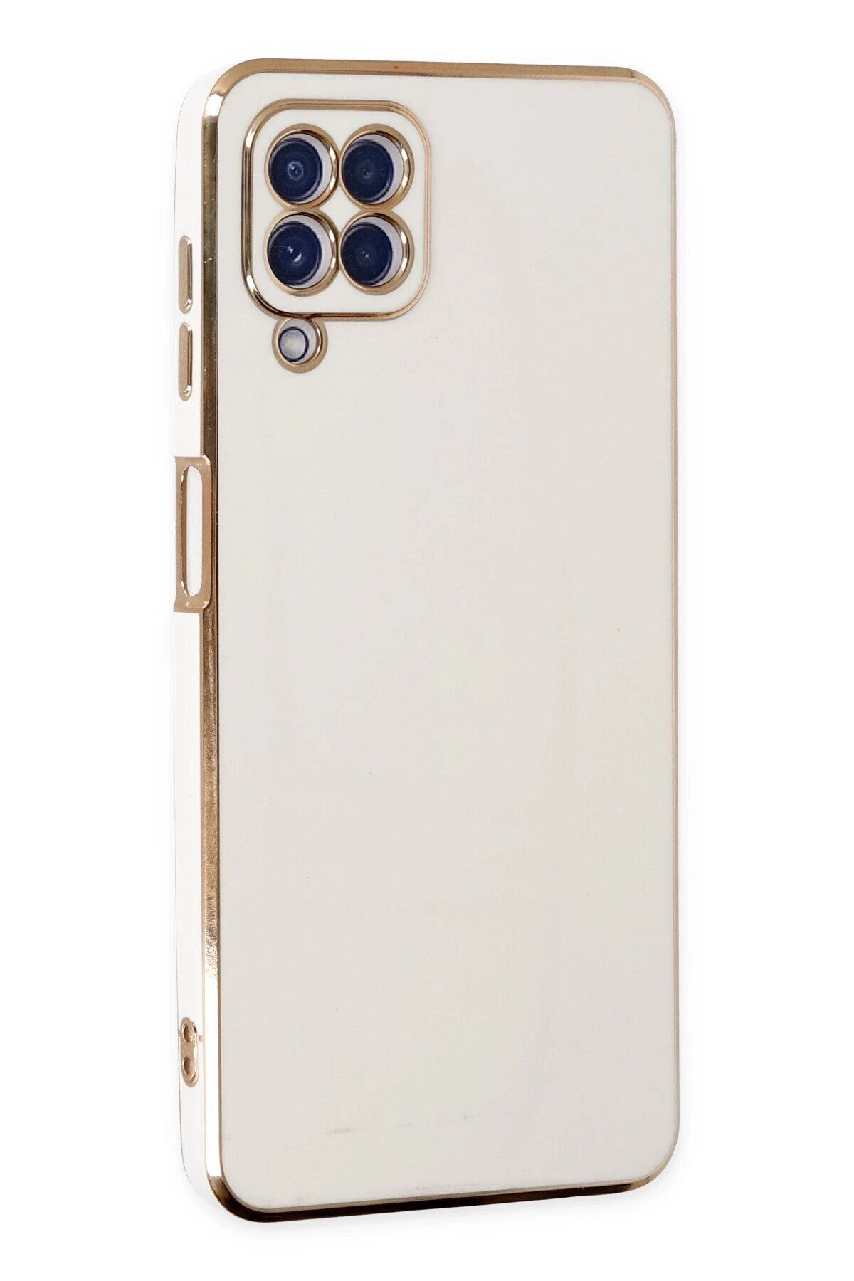 CepteToptan Newface Samsung Galaxy A12 Kılıf Volet Silikon - Beyaz