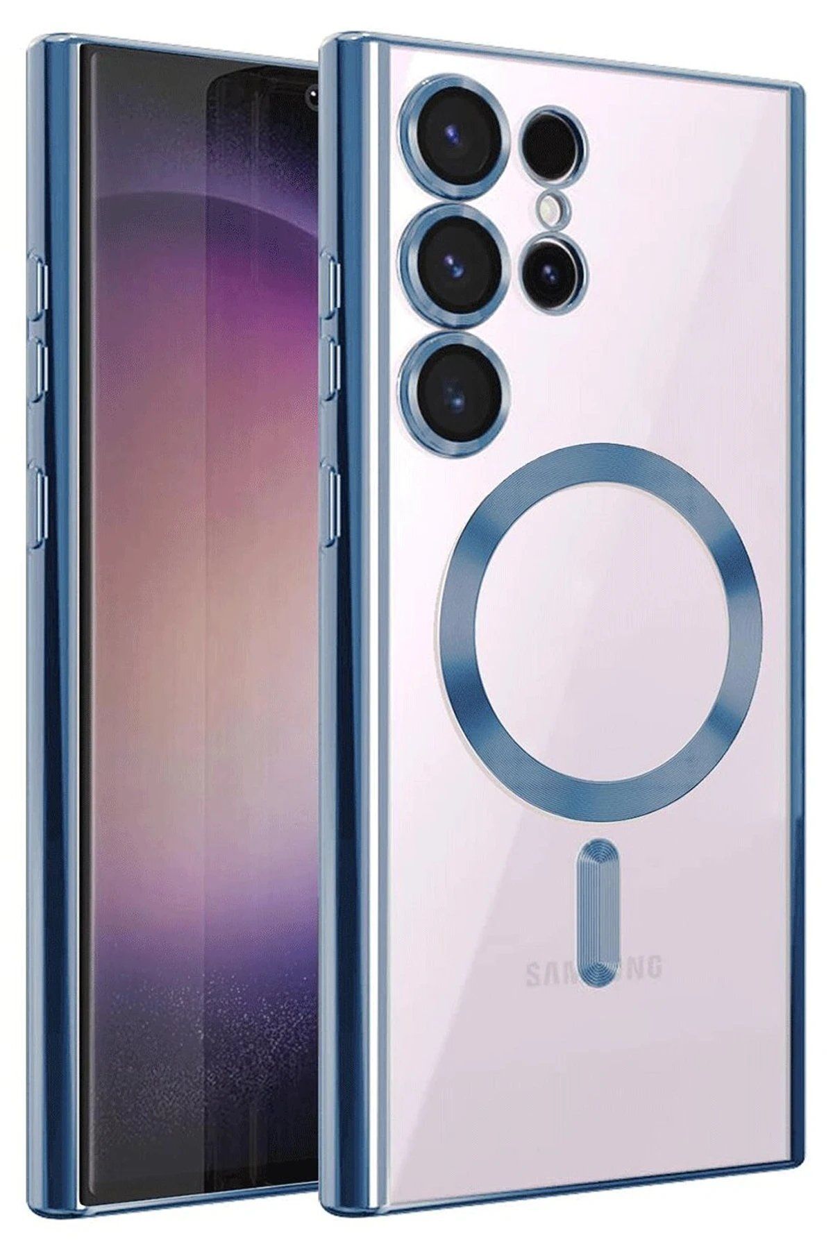 CepteToptan Newface Samsung Galaxy S25 Ultra Kılıf Kross Magneticsafe Kapak - Sierra Blue