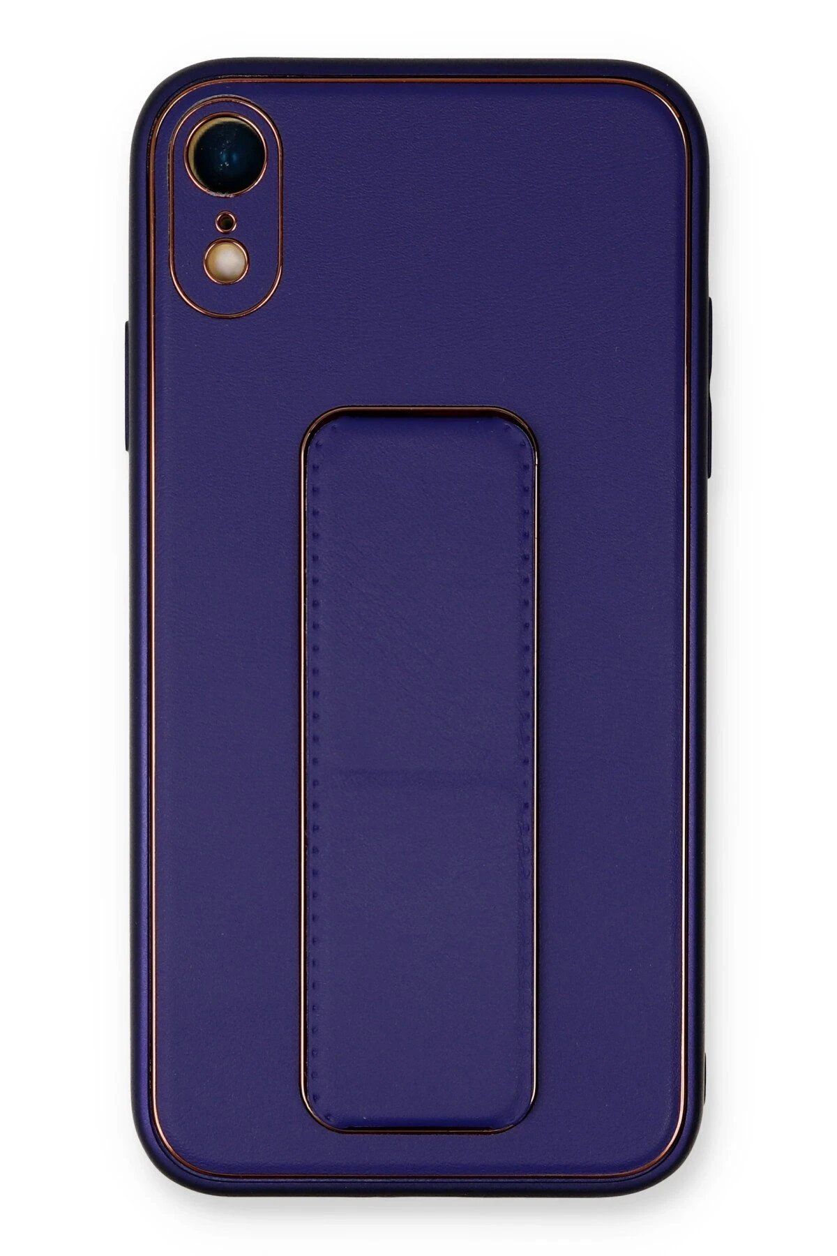 nerede bulurum Newface iPhone XR Kılıf Coco Deri Standlı Kapak - Mor