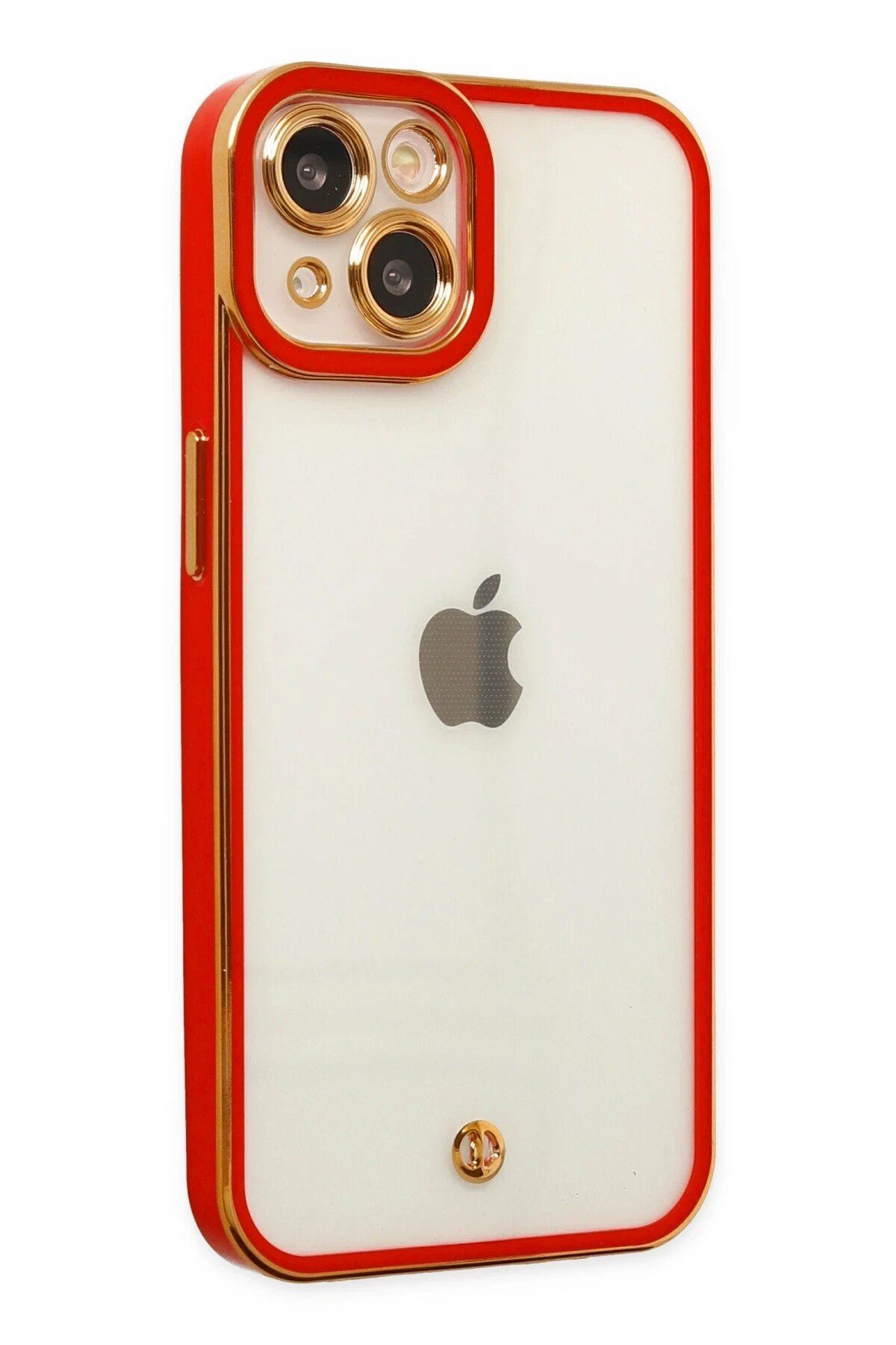 CepteToptan Newface iPhone 13 Kılıf Liva Lens Silikon - Kırmızı
