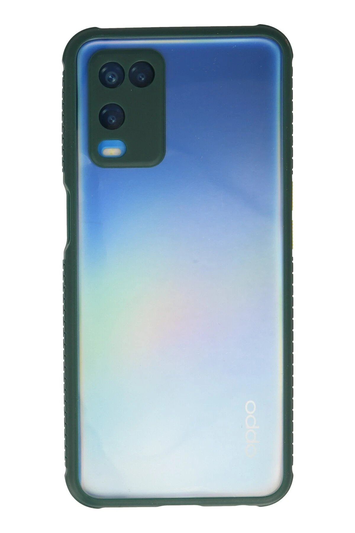 CepteToptan Newface Oppo A54 4G Kılıf Miami Şeffaf Silikon - Koyu Yeşil