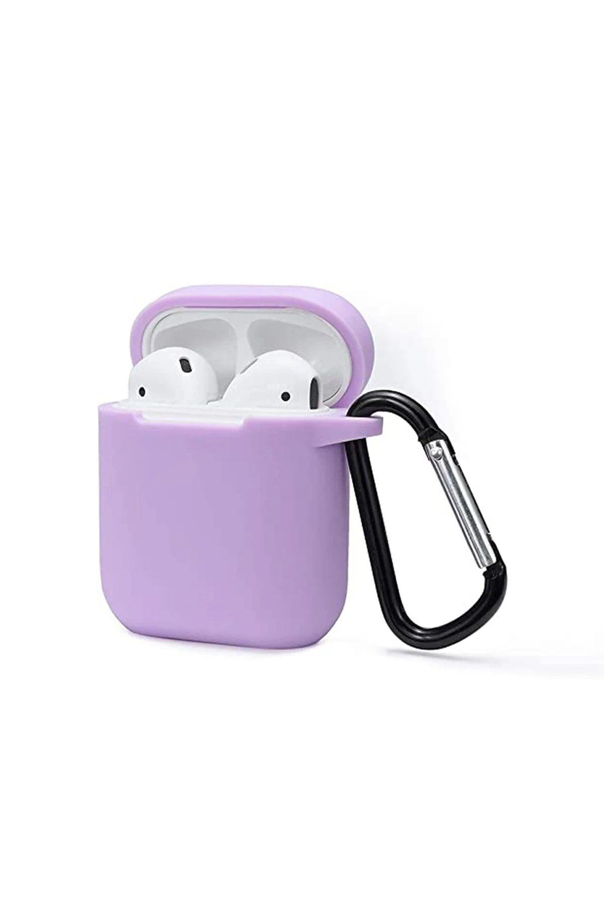 CepteToptan Newface Airpods 2 (2.nesil) Sert Silikon Kılıf - Lila