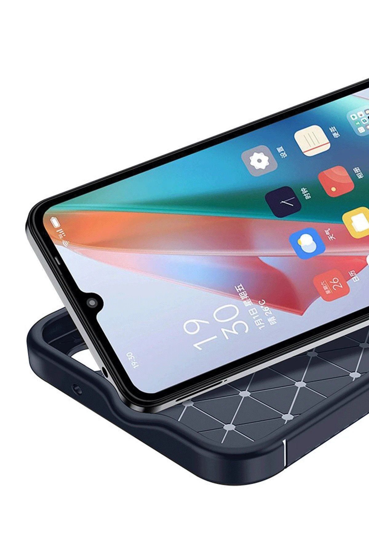 CepteToptan Newface Samsung Galaxy A06 Kılıf Auto Focus Karbon Kapak - Lacivert