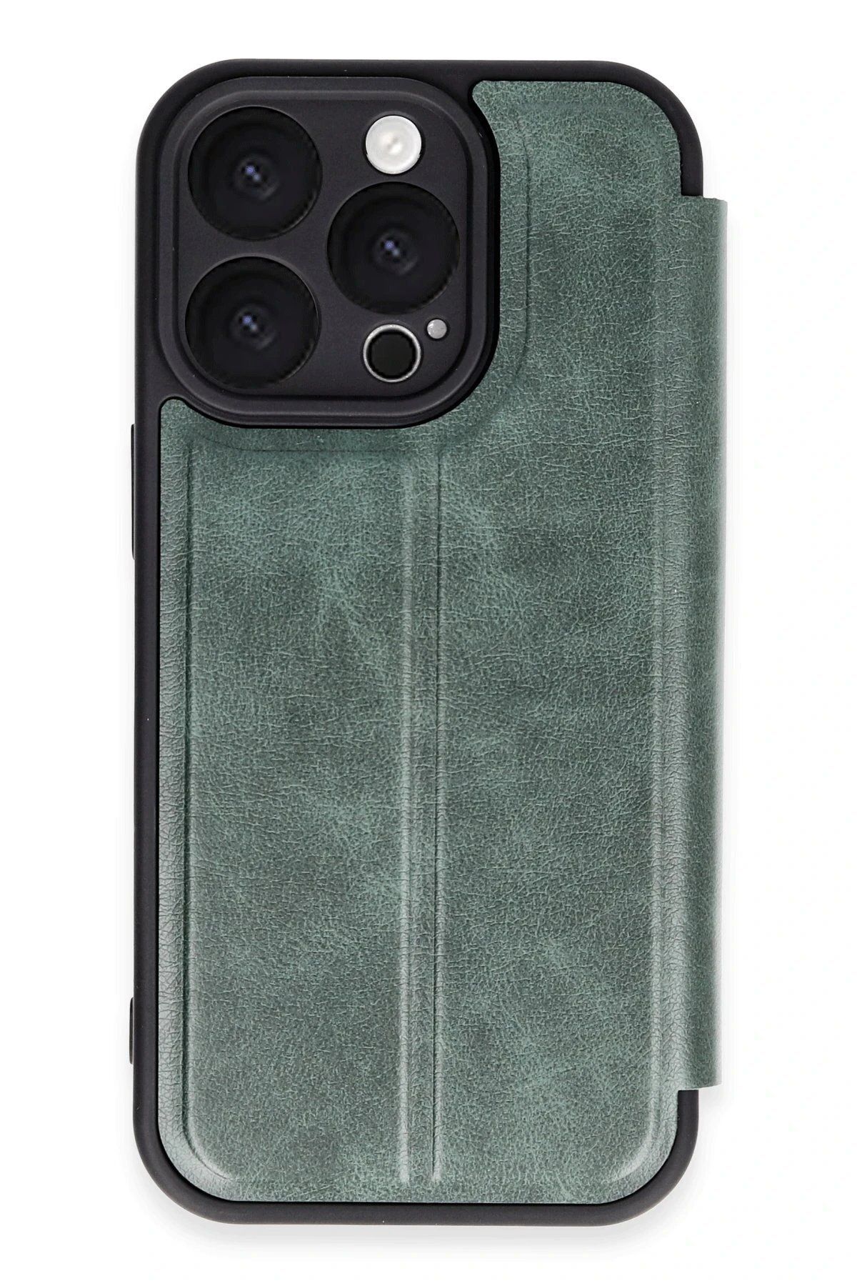 CepteToptan Newface iPhone 16 Pro Kılıf Flip Cover - Koyu Yeşil