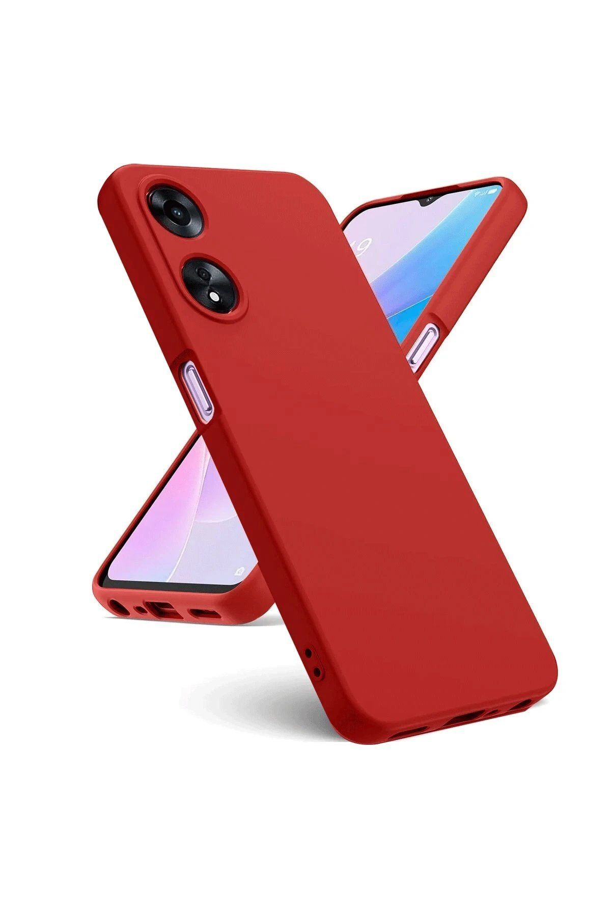 CepteToptan Newface Oppo A38 Kılıf First Silikon - Kırmızı