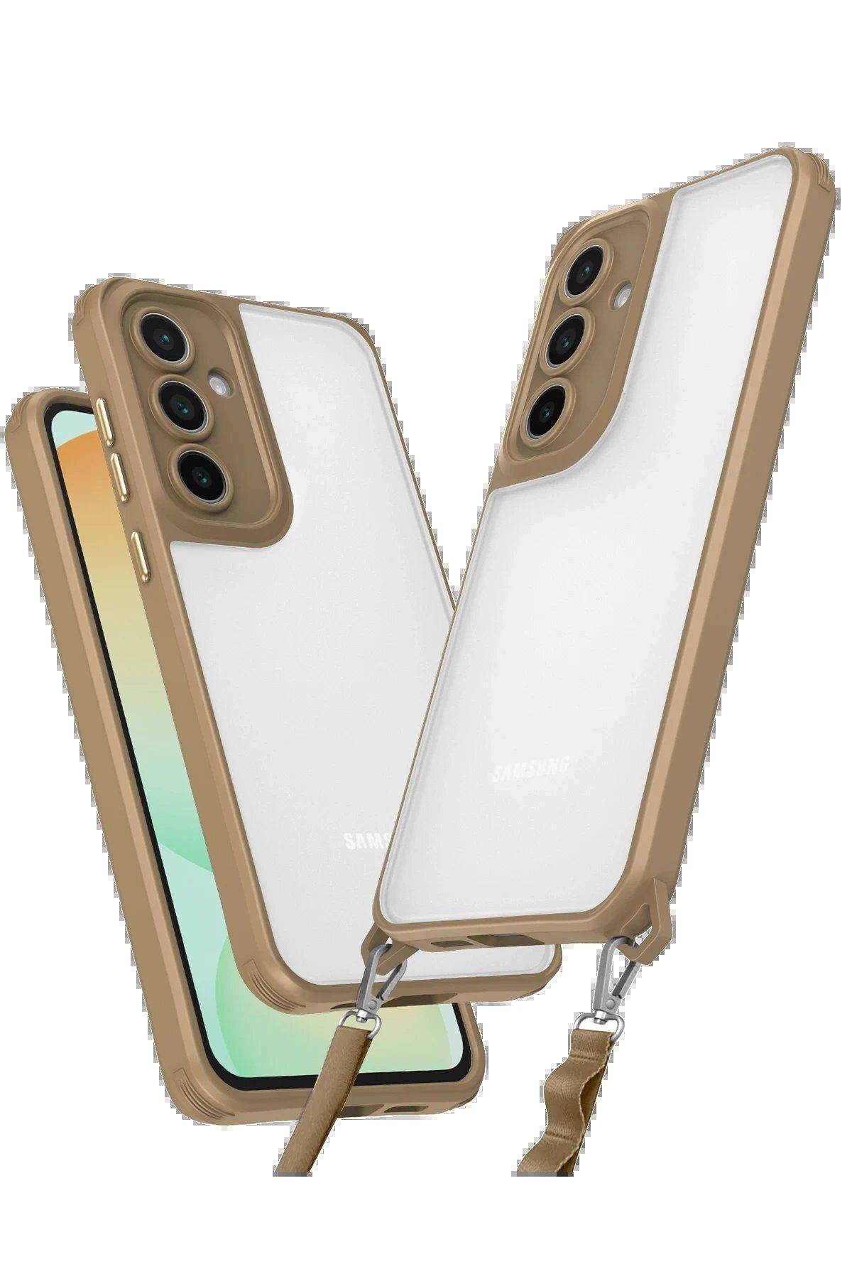 CepteToptan Newface Samsung Galaxy A25 5G Kılıf Penta Silikon Kılıf - Çöl Titanyum
